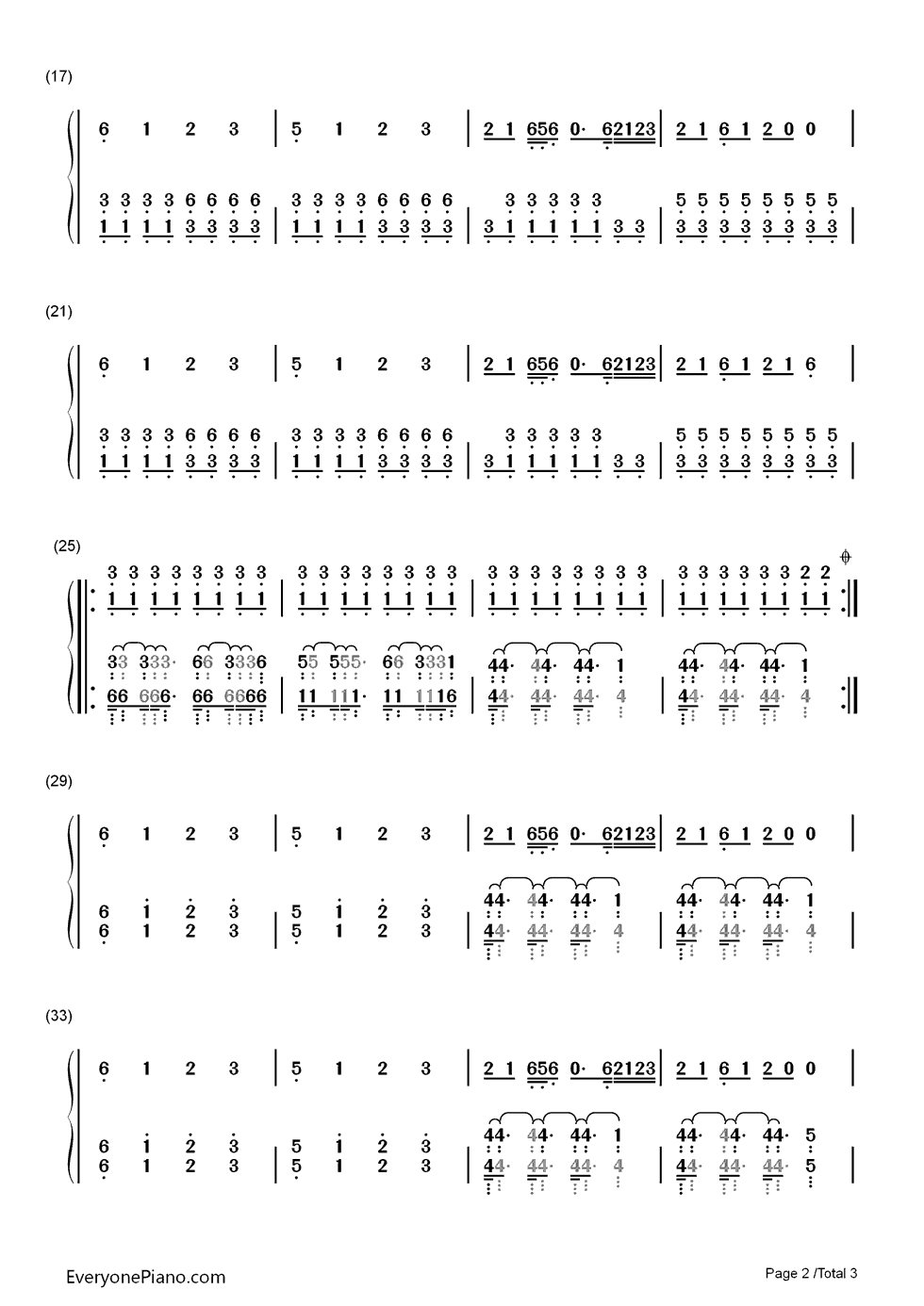 Afterglow钢琴简谱_数字双手_Wilkinson