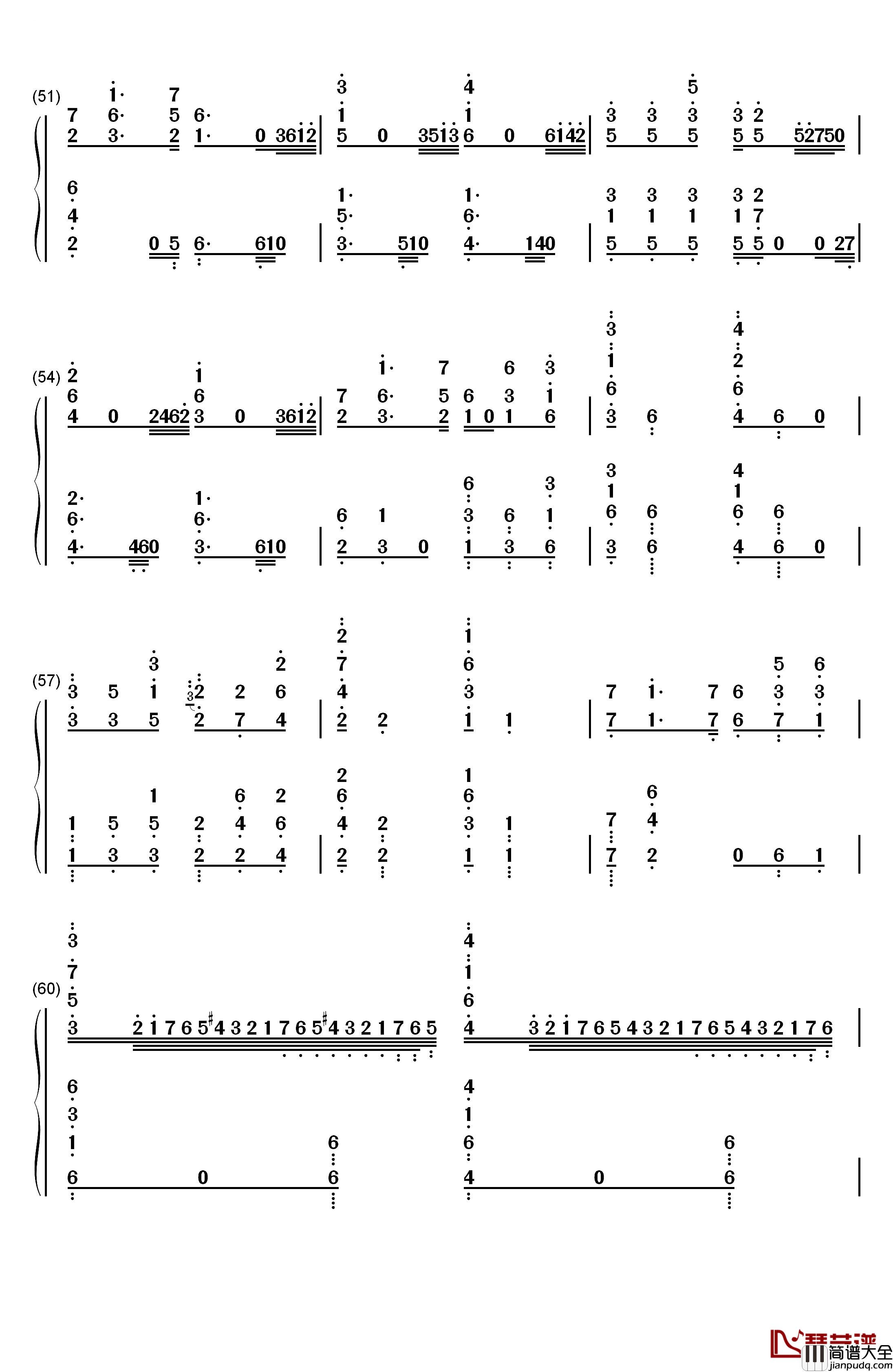 加勒比海盗主题曲钢琴简谱_数字双手_克劳斯·巴德尔特