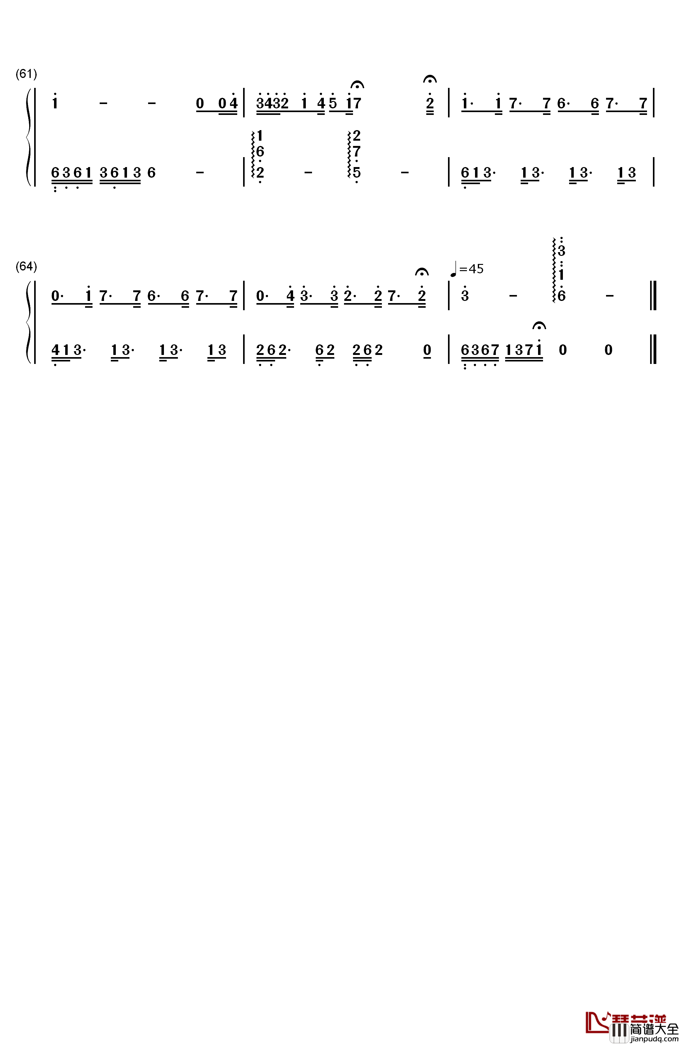 只是朋友钢琴简谱_数字双手_陈翔