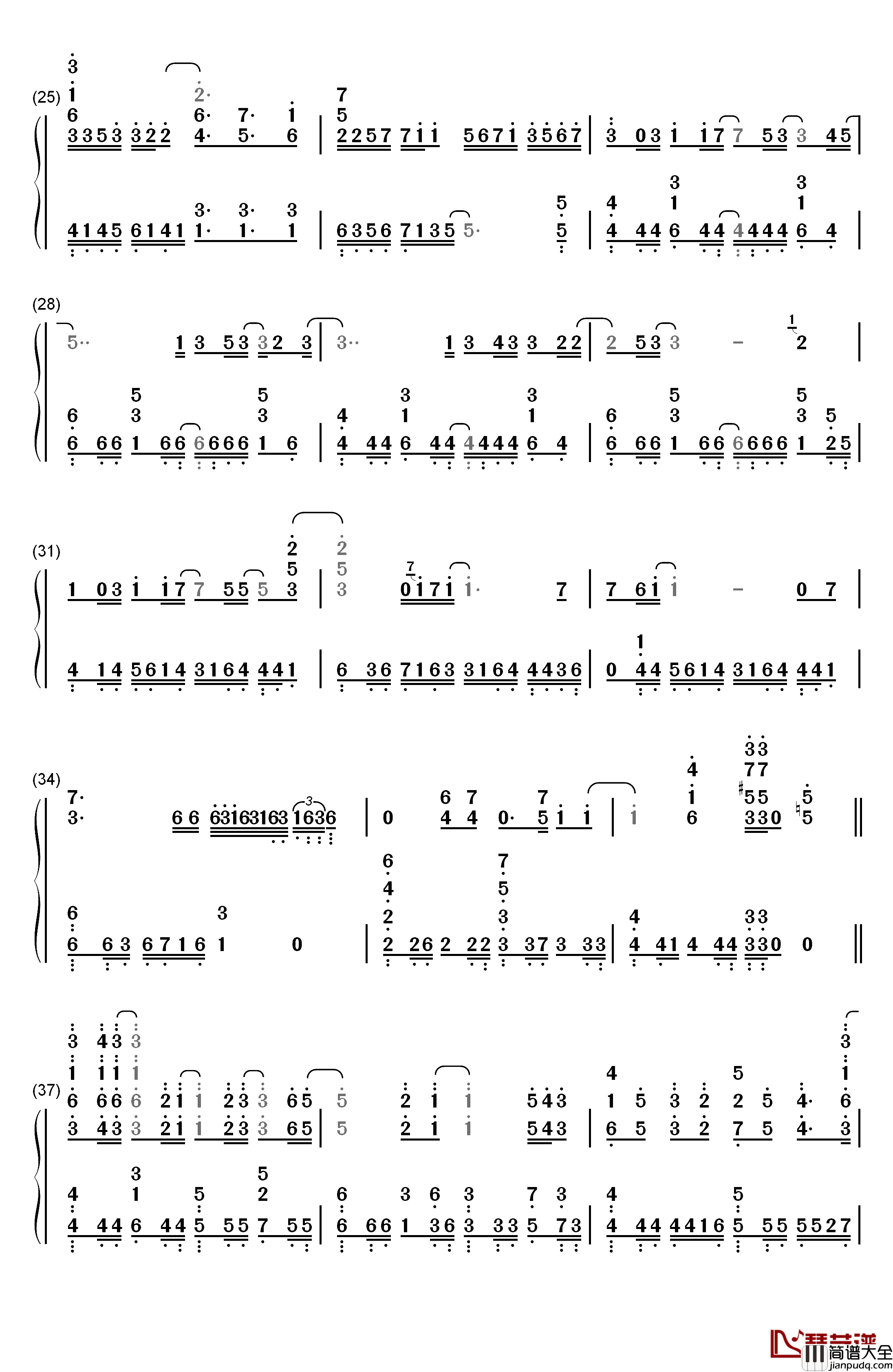 Stay_Alive钢琴简谱_数字双手_爱蜜莉雅（CV:高桥李依）