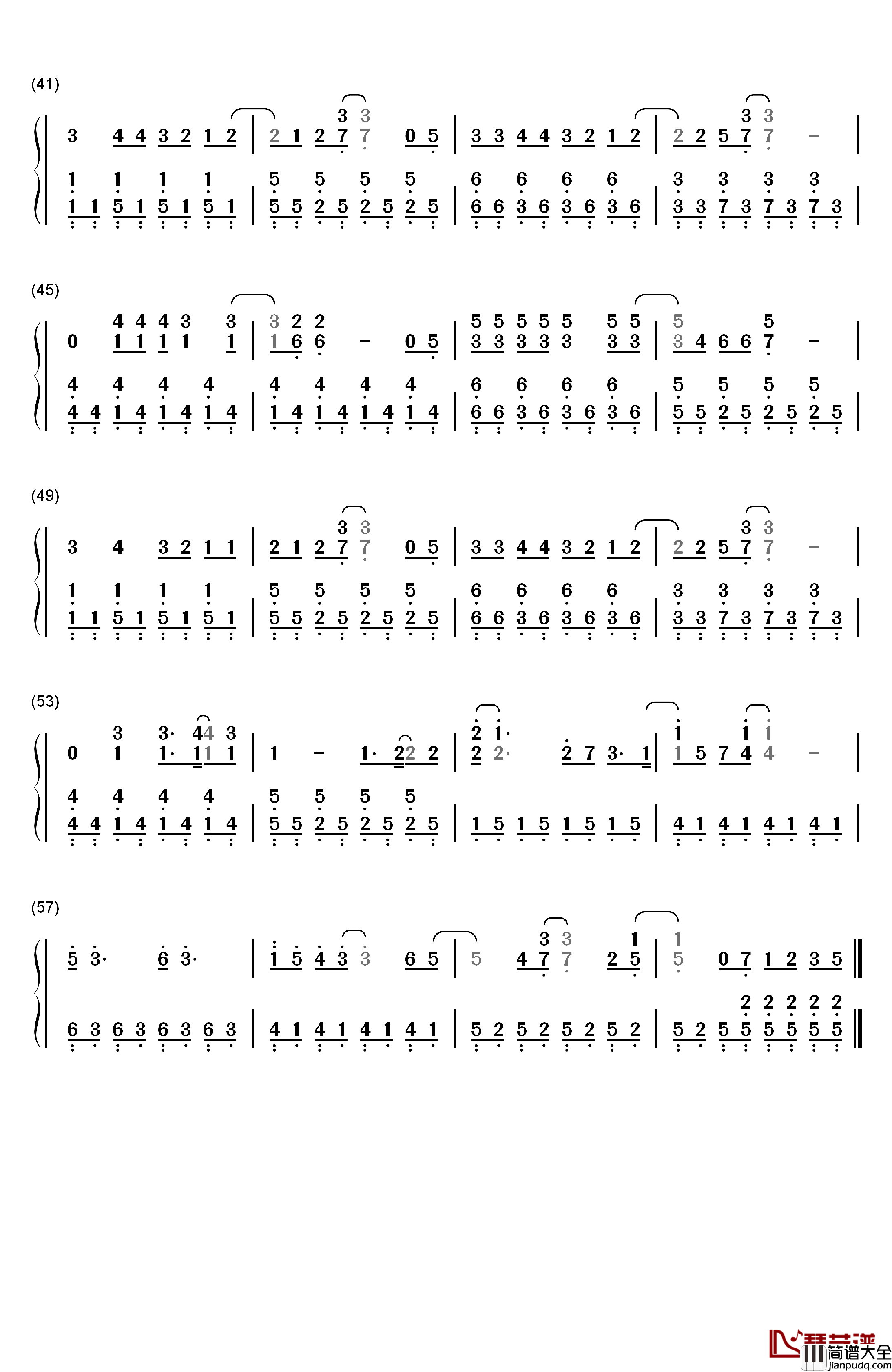 ANNIVERSARY钢琴简谱_数字双手_Sid