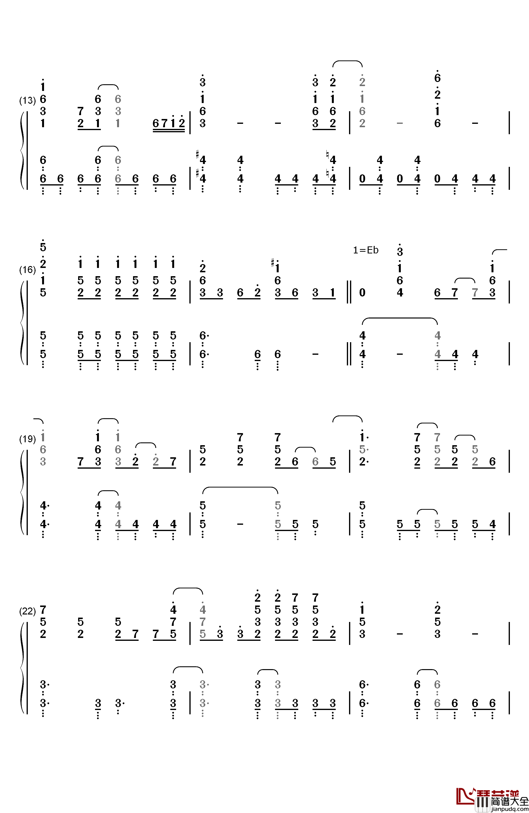 コネクト钢琴简谱_数字双手_ClariS