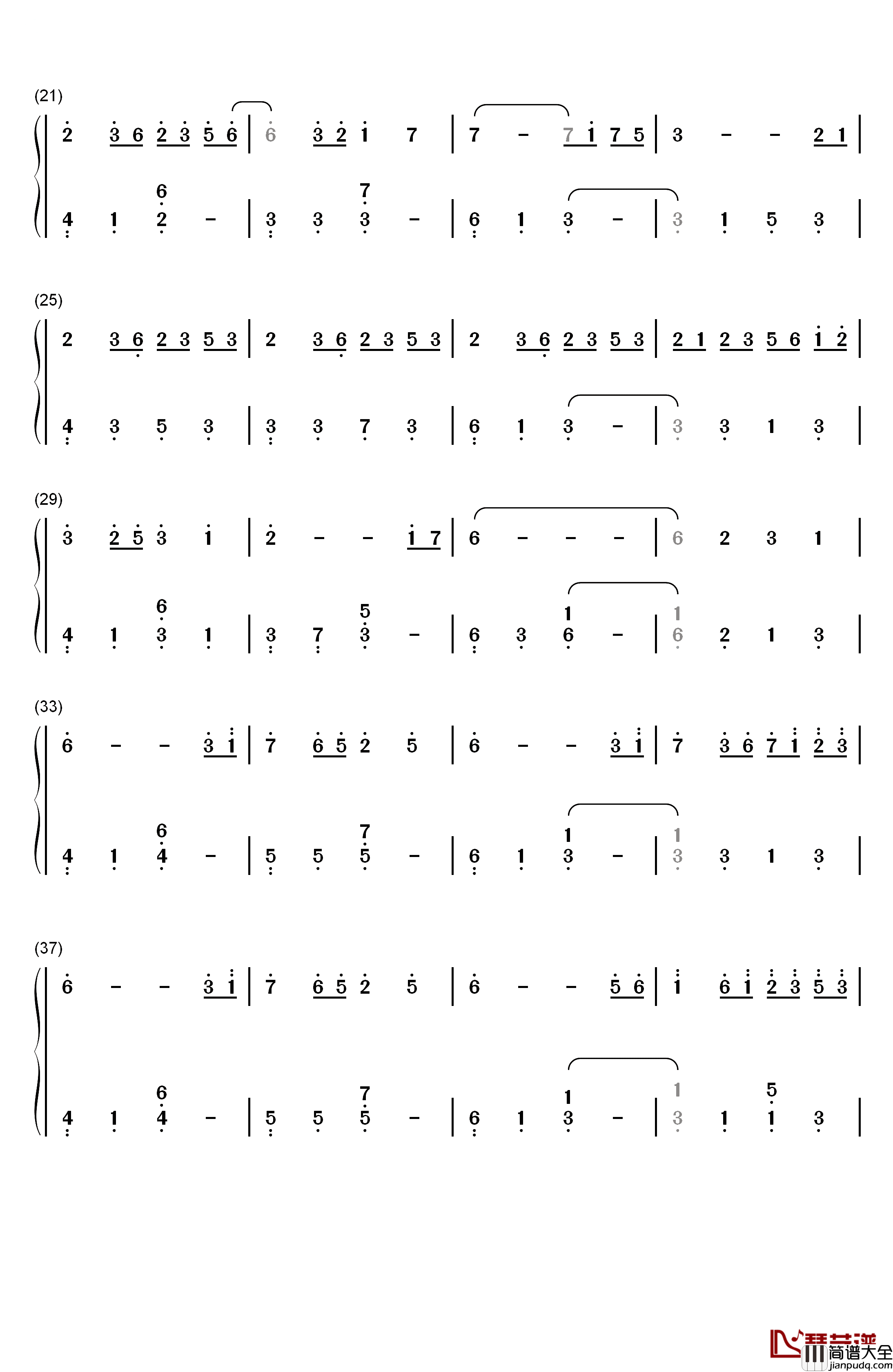 Refrain钢琴简谱_数字双手_Anan_Ryok