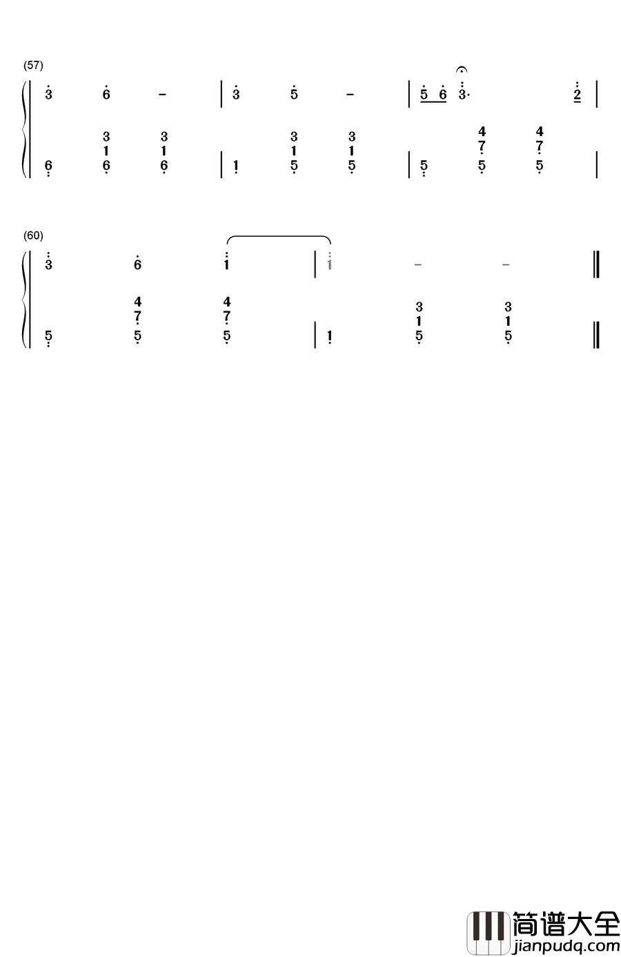 松花江上钢琴简谱_数字双手_张寒晖