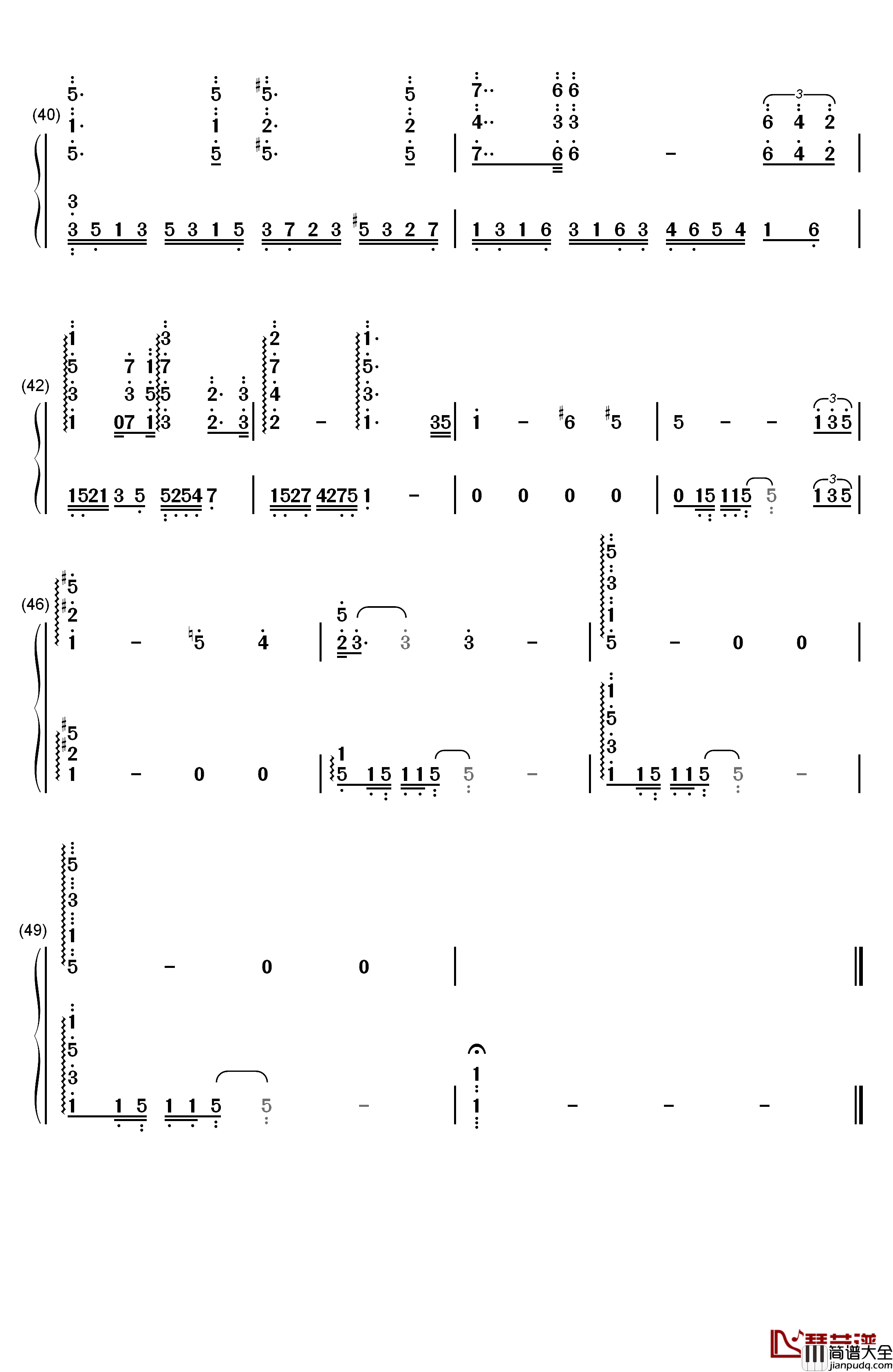 蓝色的呼唤钢琴简谱_数字双手_理查德克莱德曼