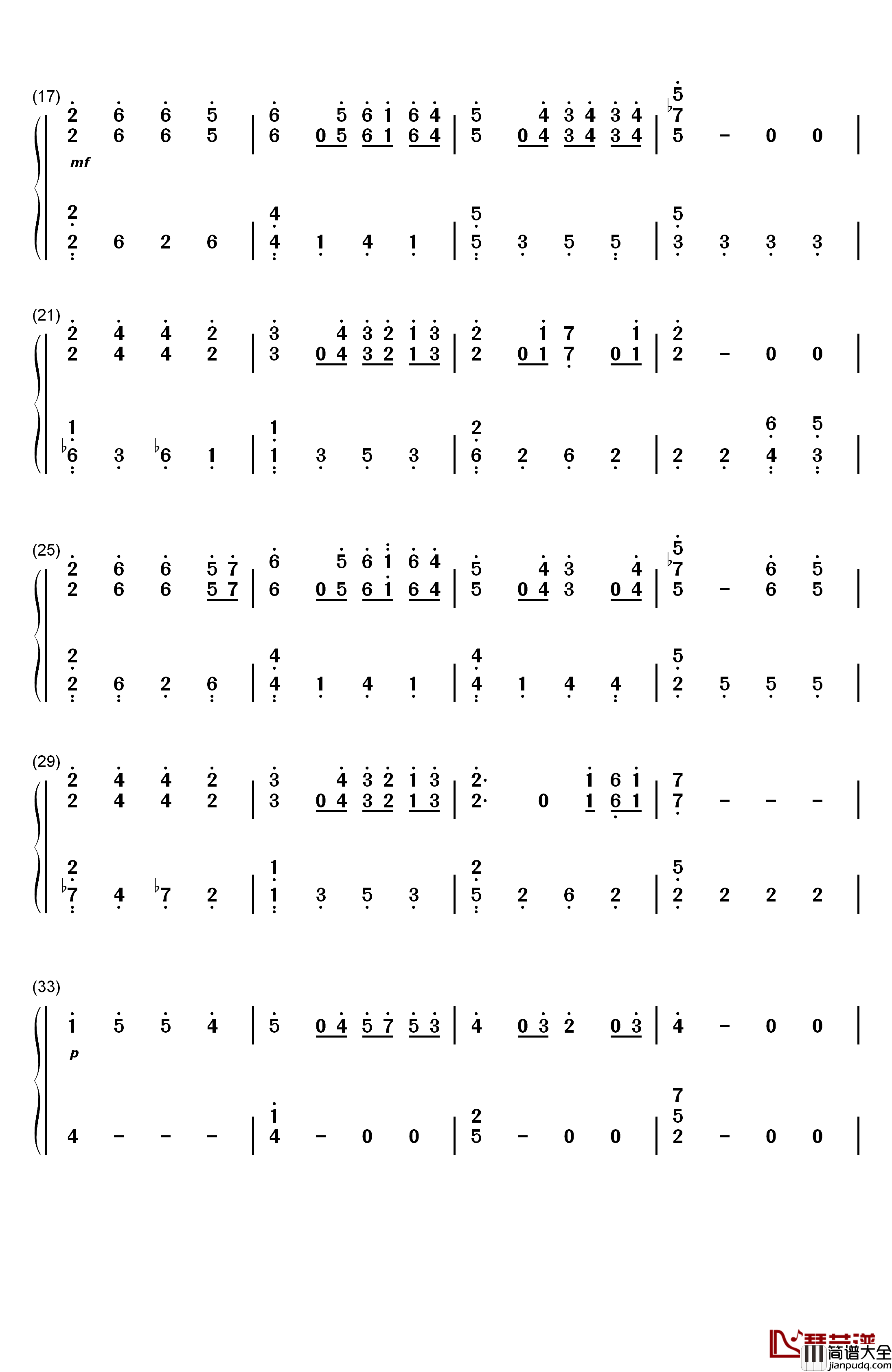 The_Piano钢琴简谱_数字双手_猎豹移动公司