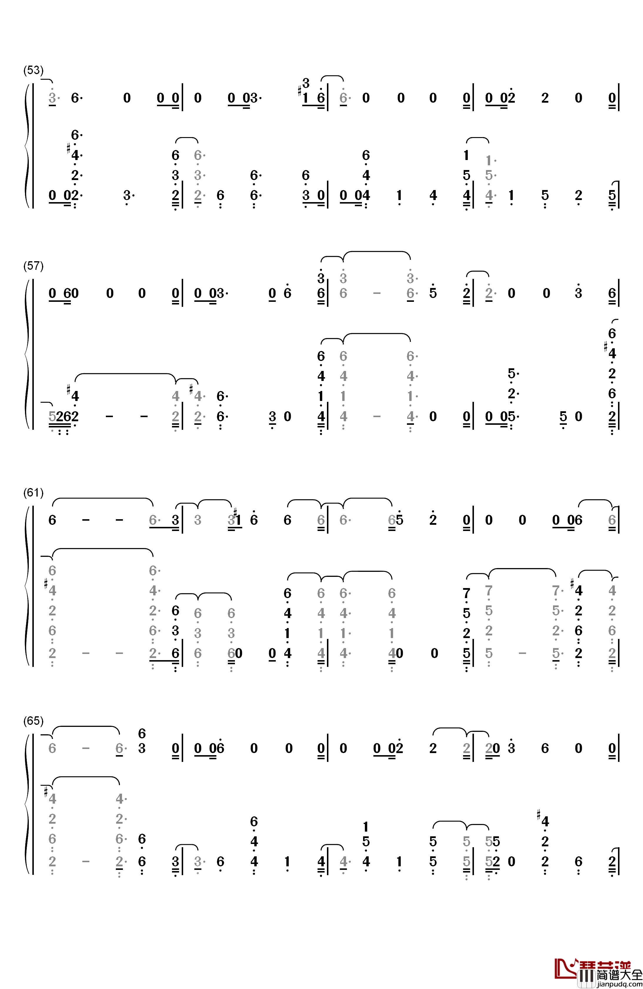 Bitches钢琴简谱_数字双手_Tove_Lo