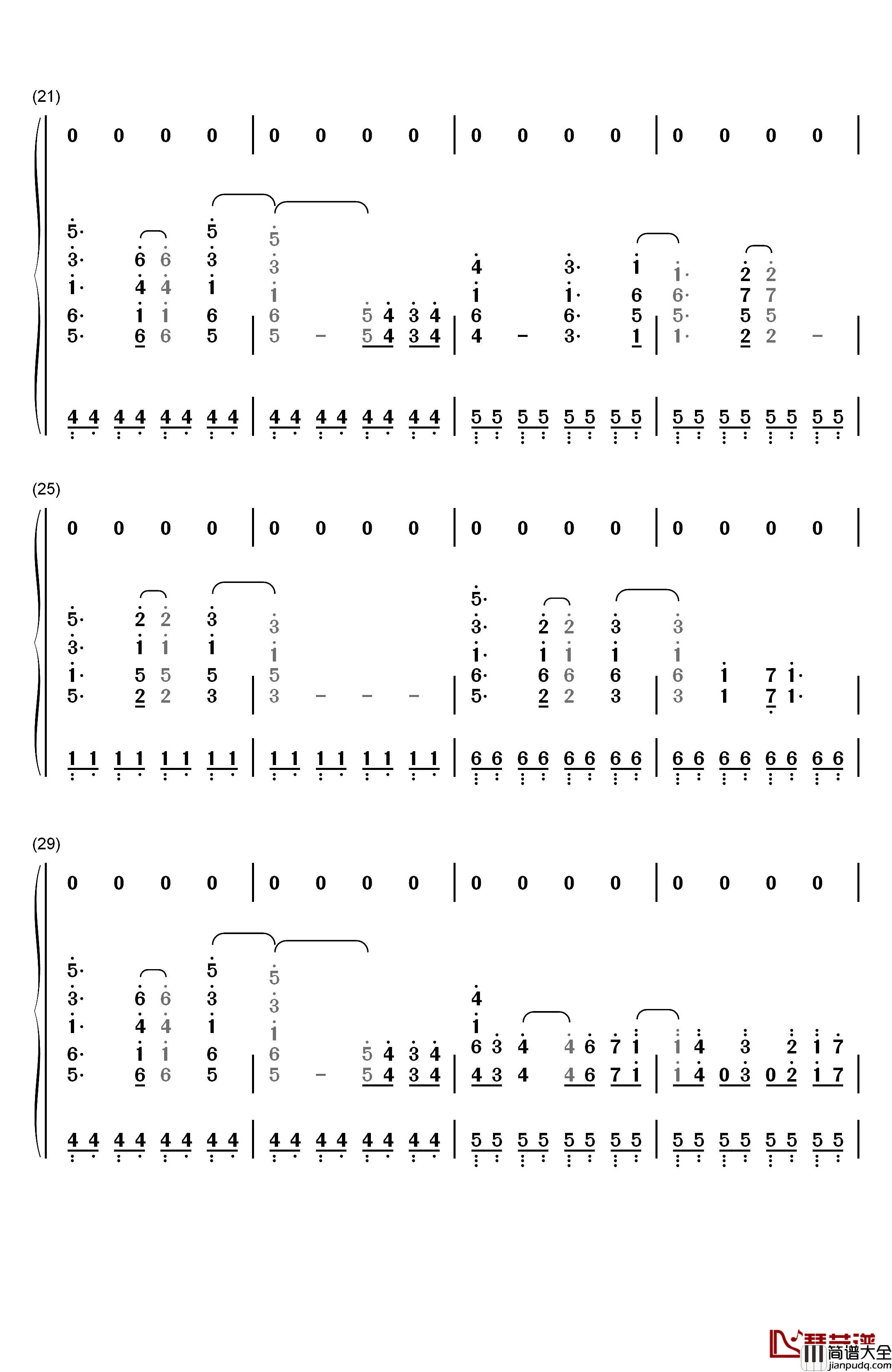 风の辿り着く场所钢琴简谱_数字双手_彩菜