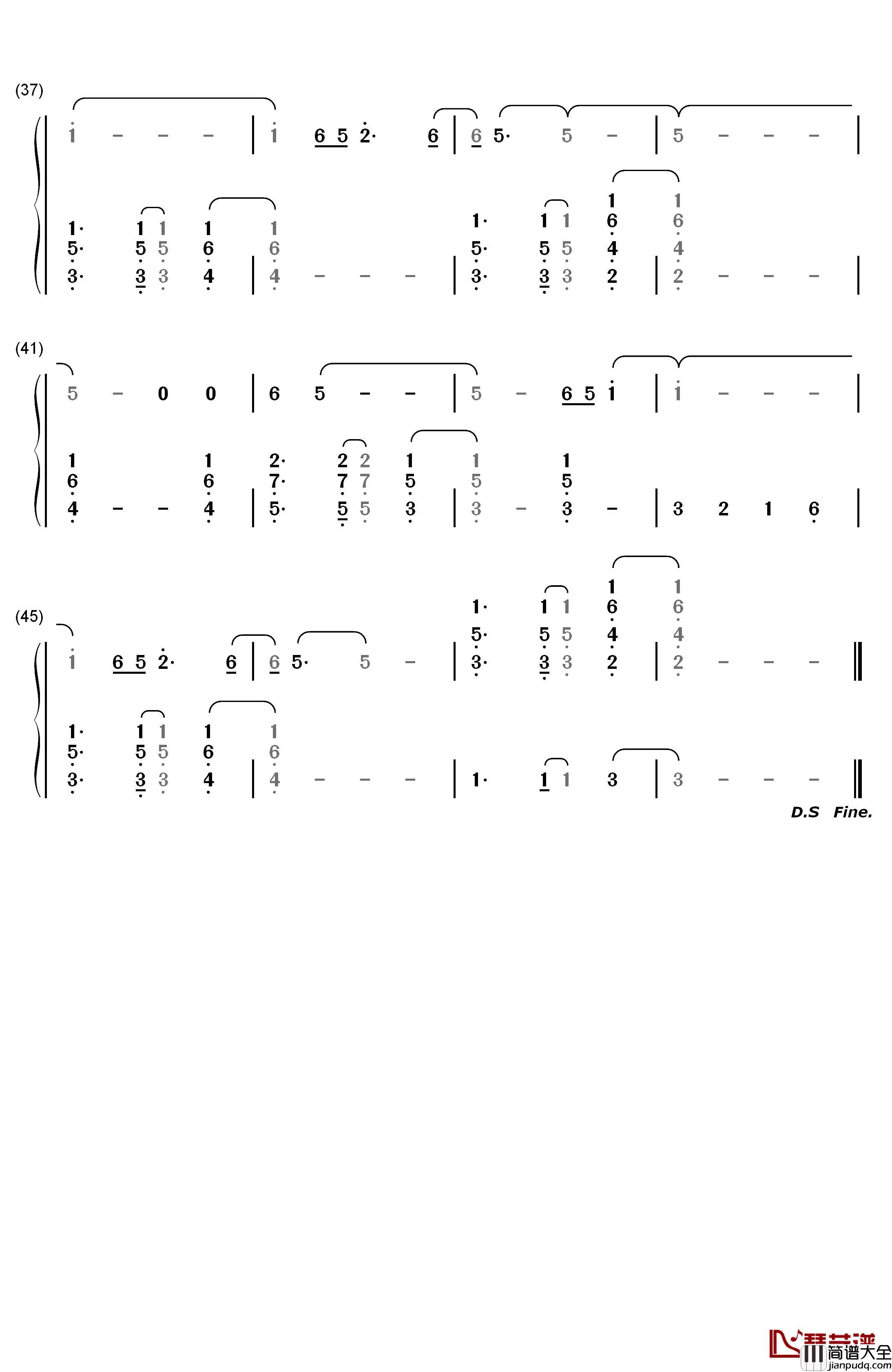 Nobody_to_Love钢琴简谱_数字双手_Sigma