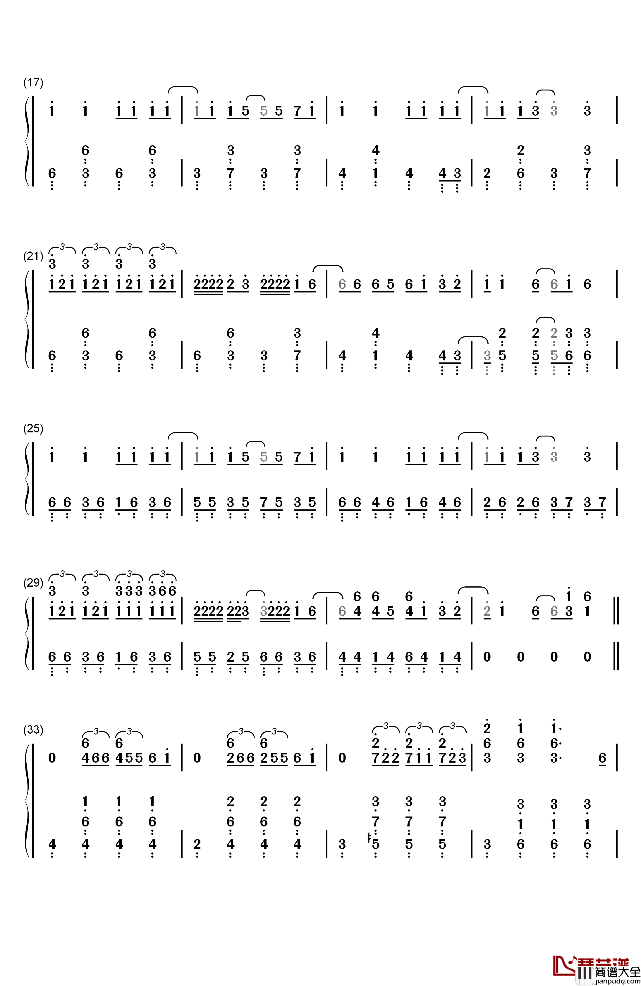 乙女解剖钢琴简谱_数字双手_初音未来