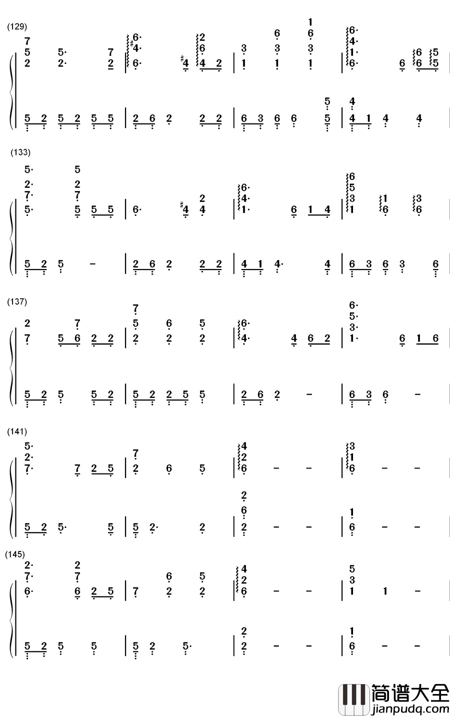 Fear_Not_This_Night钢琴简谱_数字双手_吉克隽逸