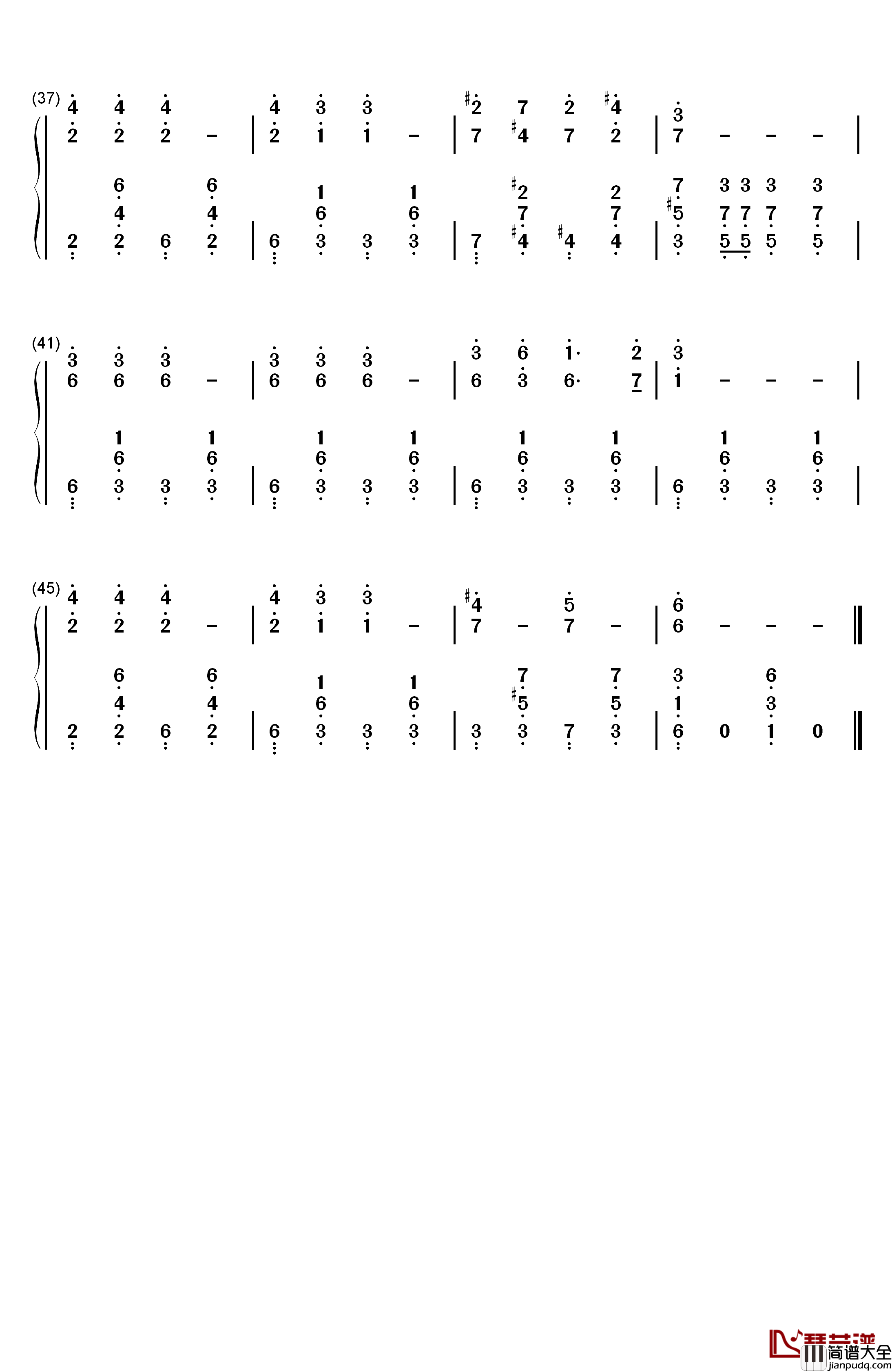 铃儿响叮当小调版钢琴简谱_数字双手_詹姆斯·罗德·皮尔彭特__James_Lord_Pierpont