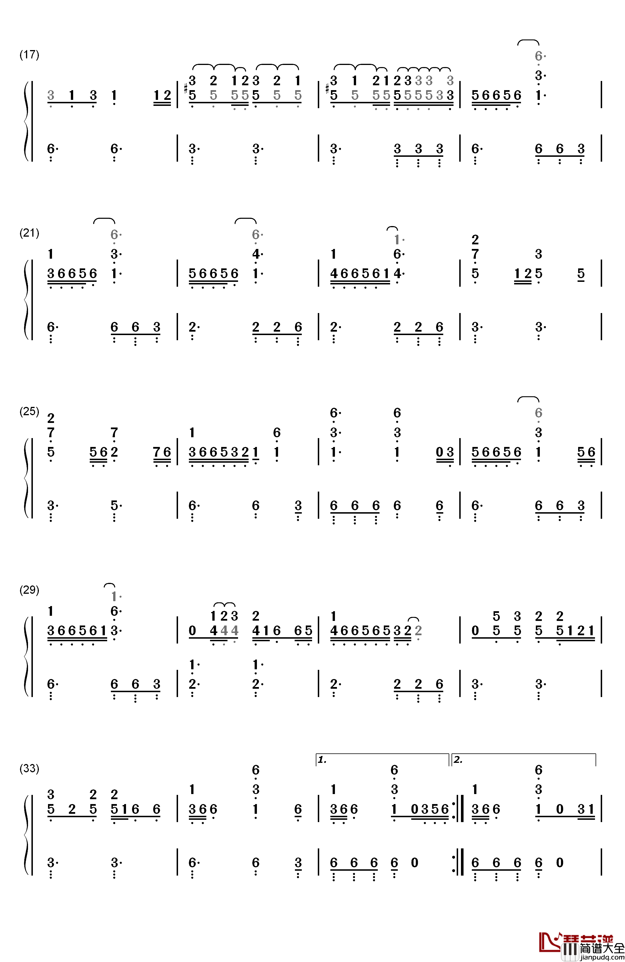 When_You_Really_Love_Someone钢琴简谱_数字双手_Alicia_Keys