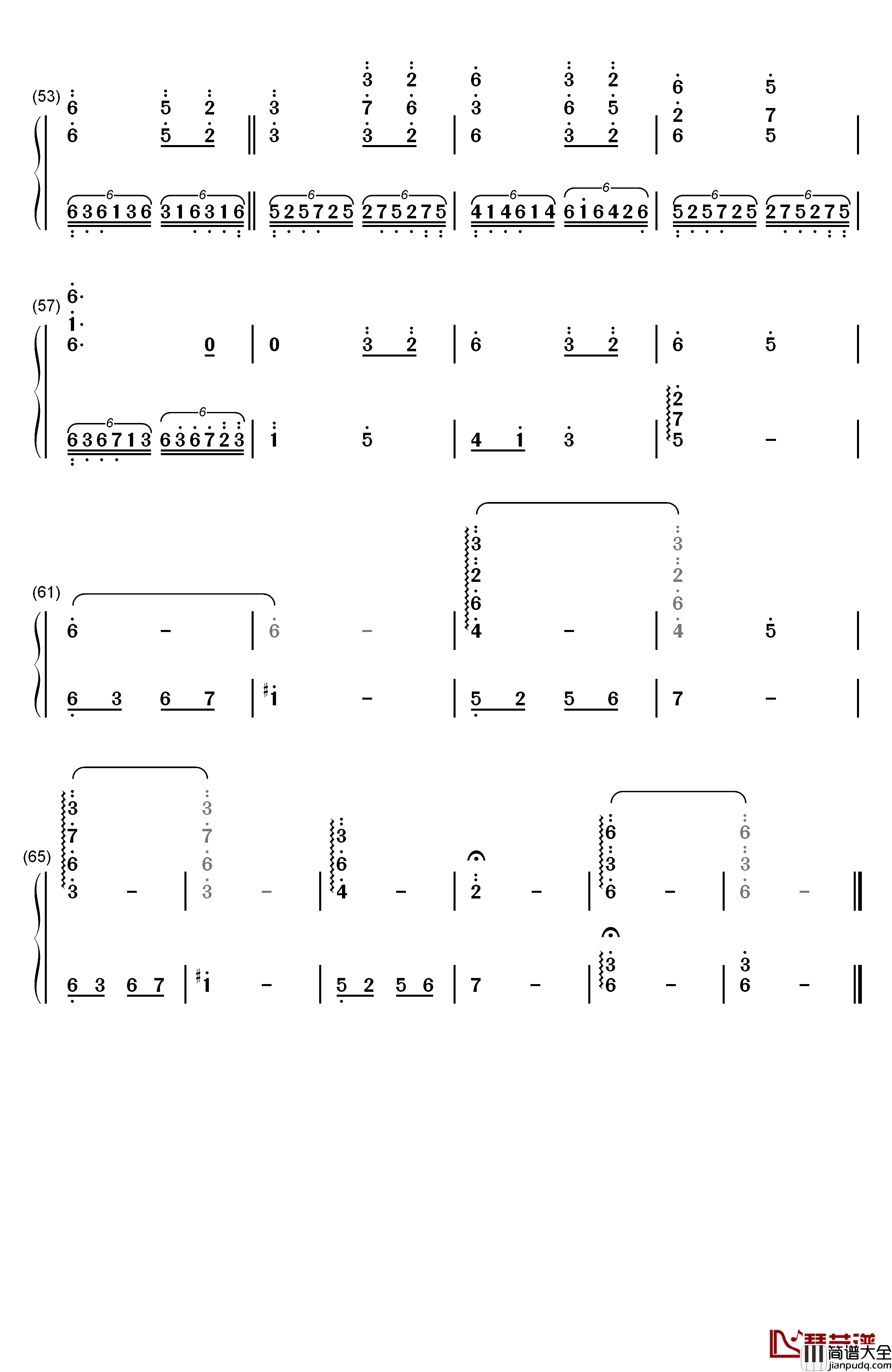 穿越时空的思念钢琴简谱_数字双手_暮落枫