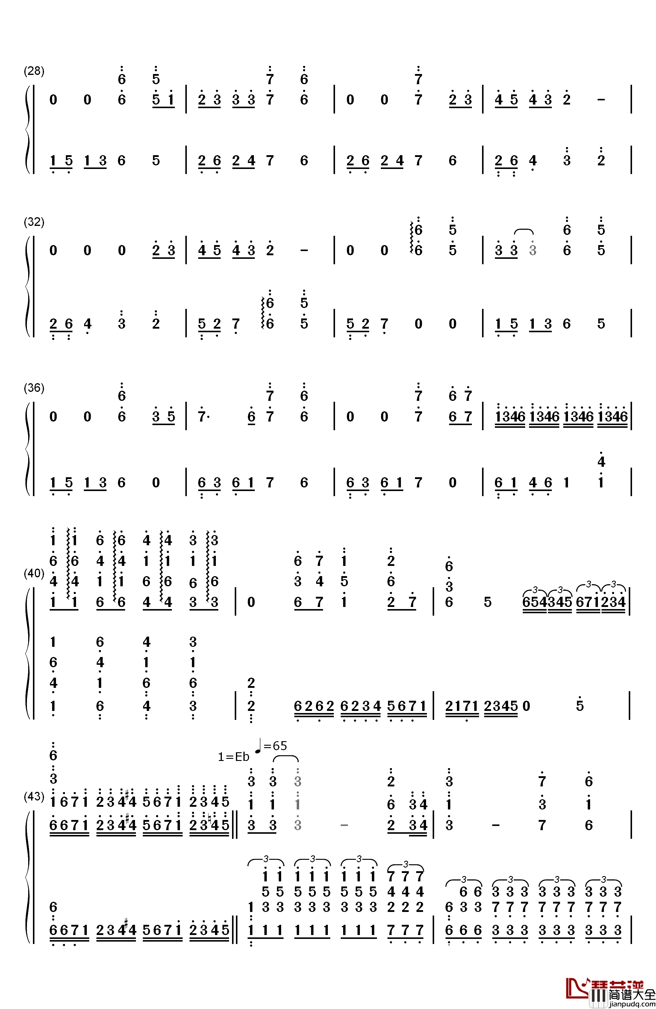 Bohemian_Rhapsody钢琴简谱_数字双手_马克西姆