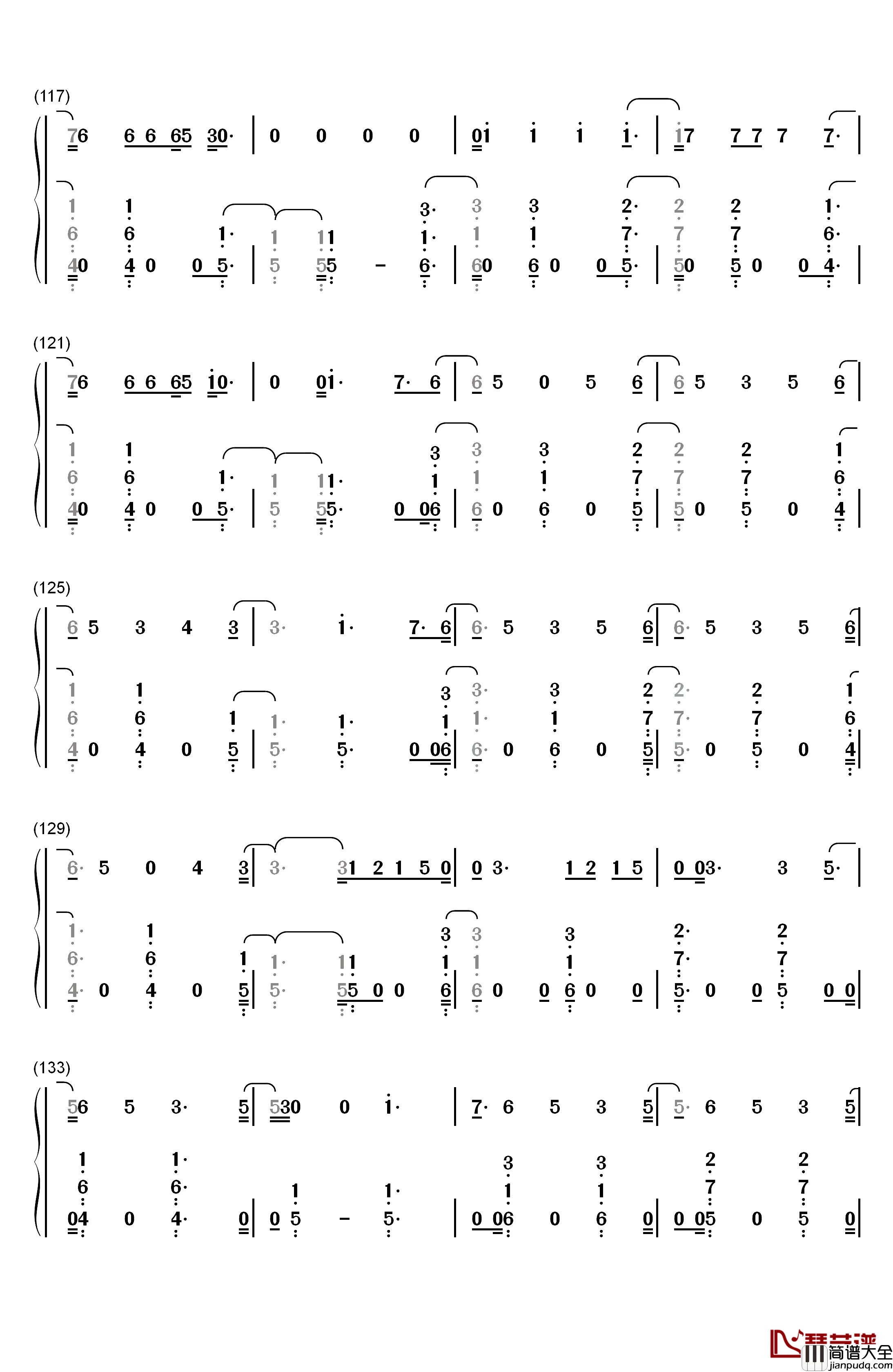 Reckless_Love钢琴简谱_数字双手_Cory_Asbury