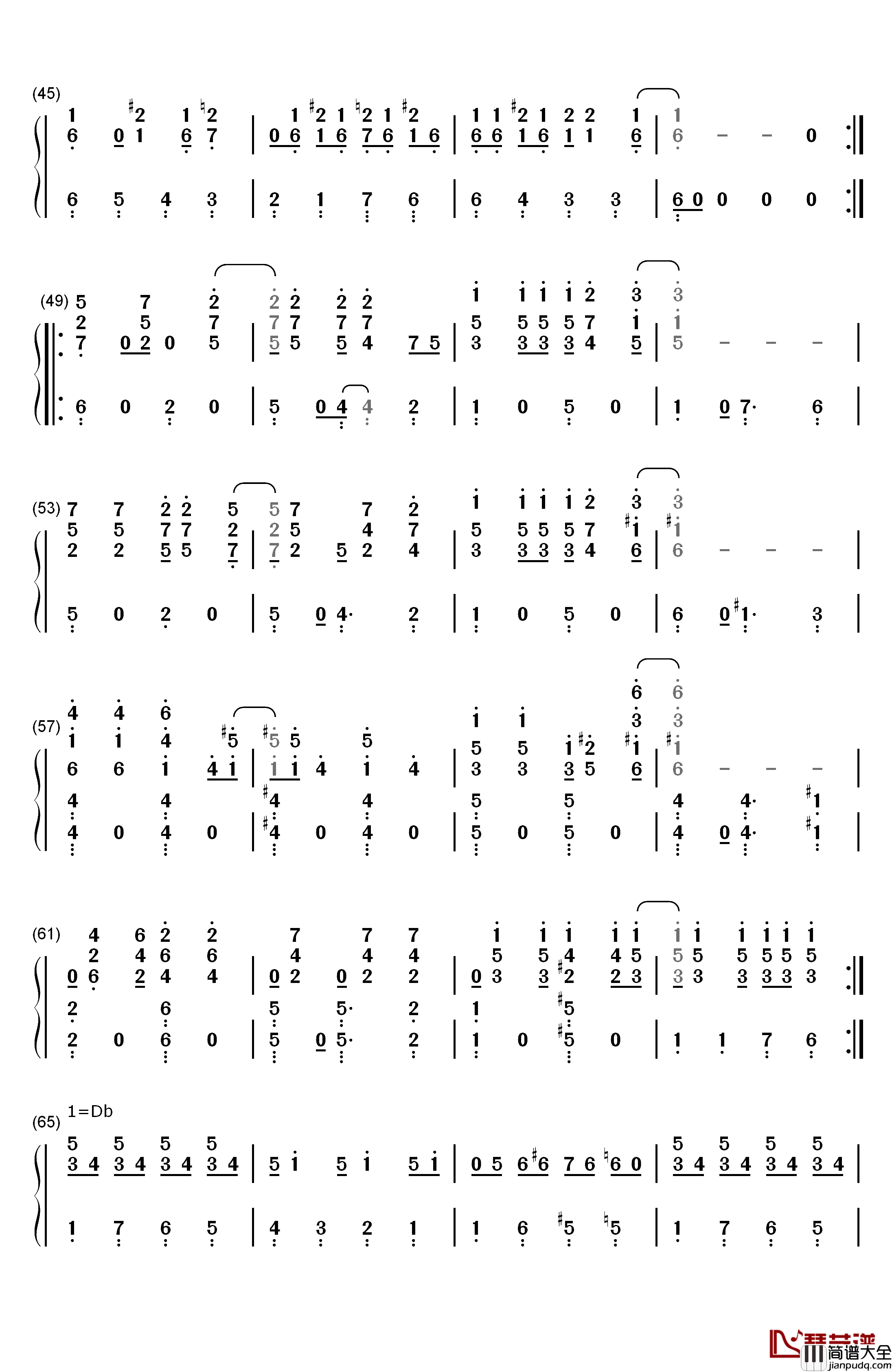 Cantina_Band钢琴简谱_数字双手_John_Williams　