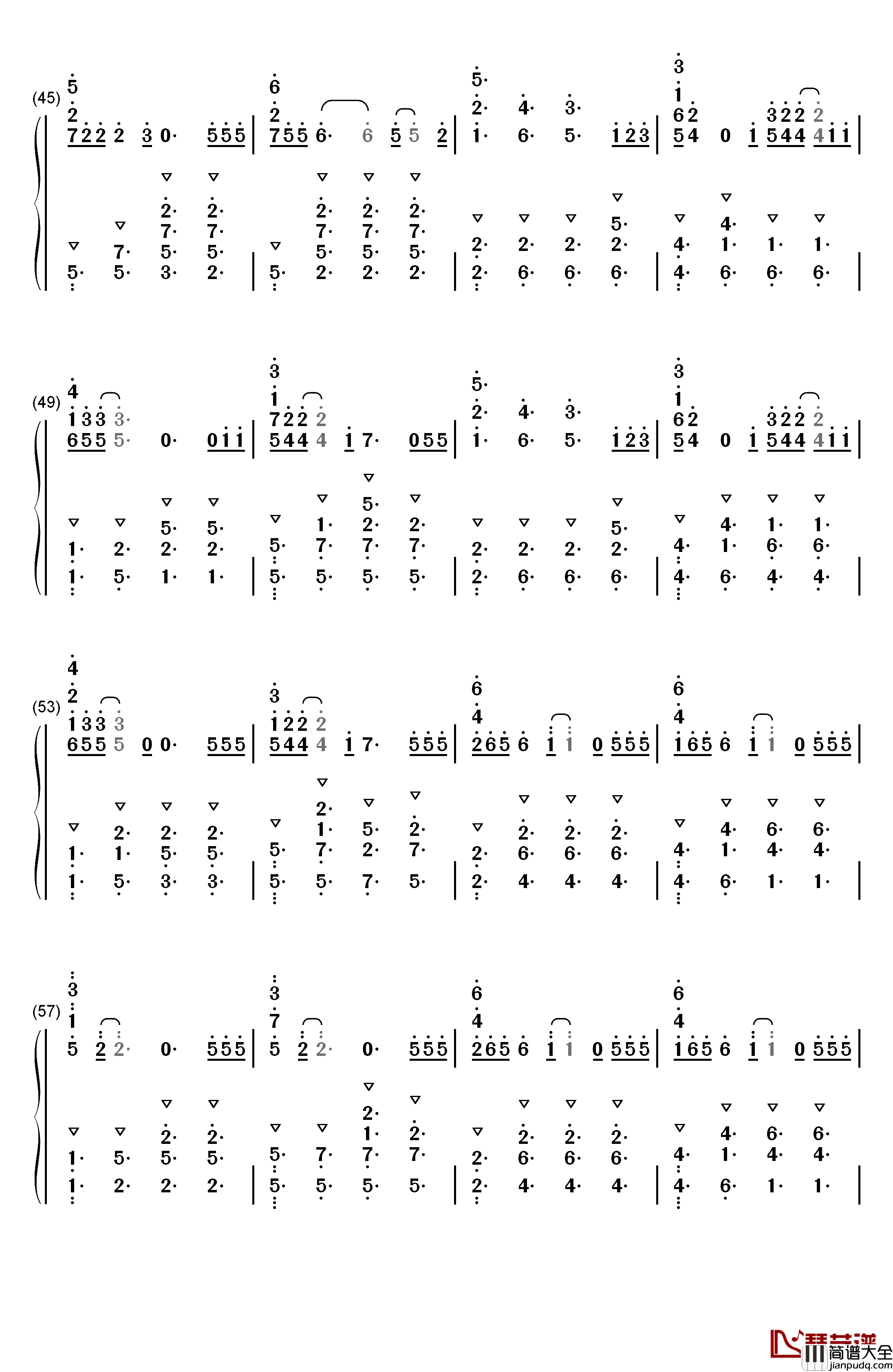 Flux钢琴简谱_数字双手_Ellie_Goulding