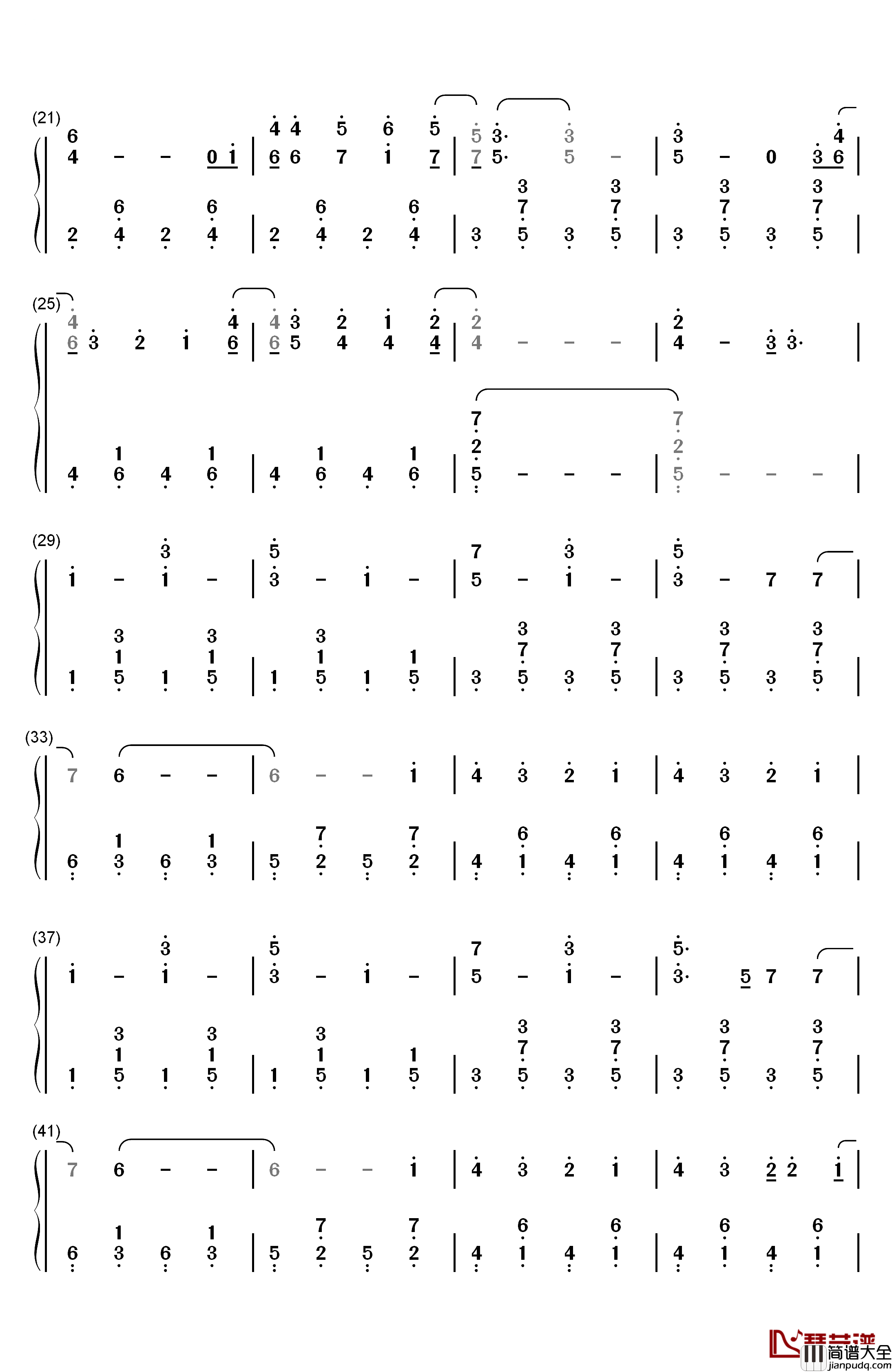 Count_On_Me_钢琴简谱_数字双手_Bruno_Mars