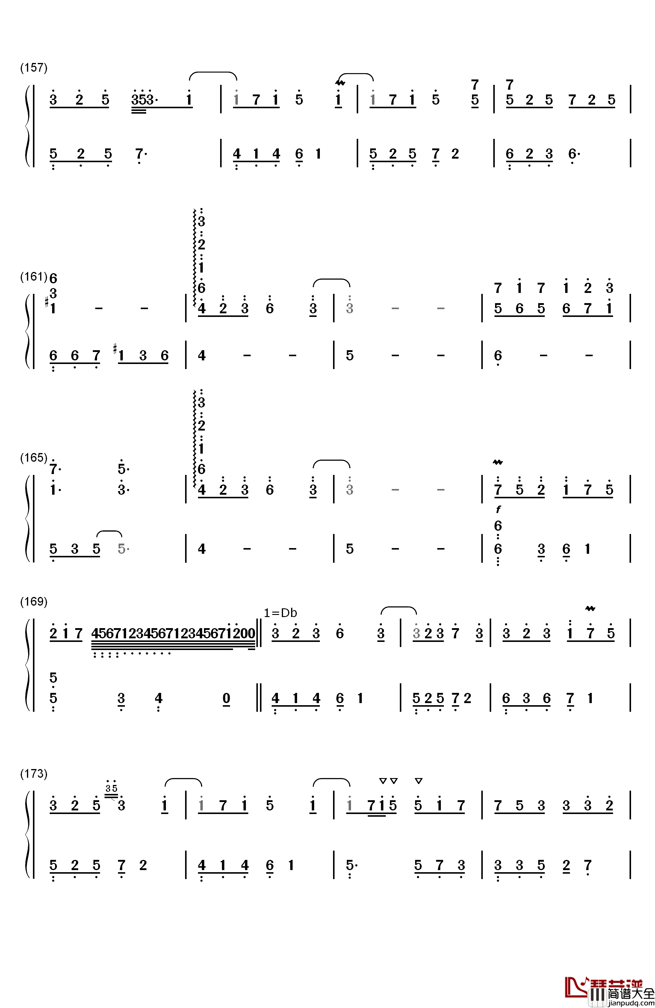 纯白钢琴简谱_数字双手_V.K克