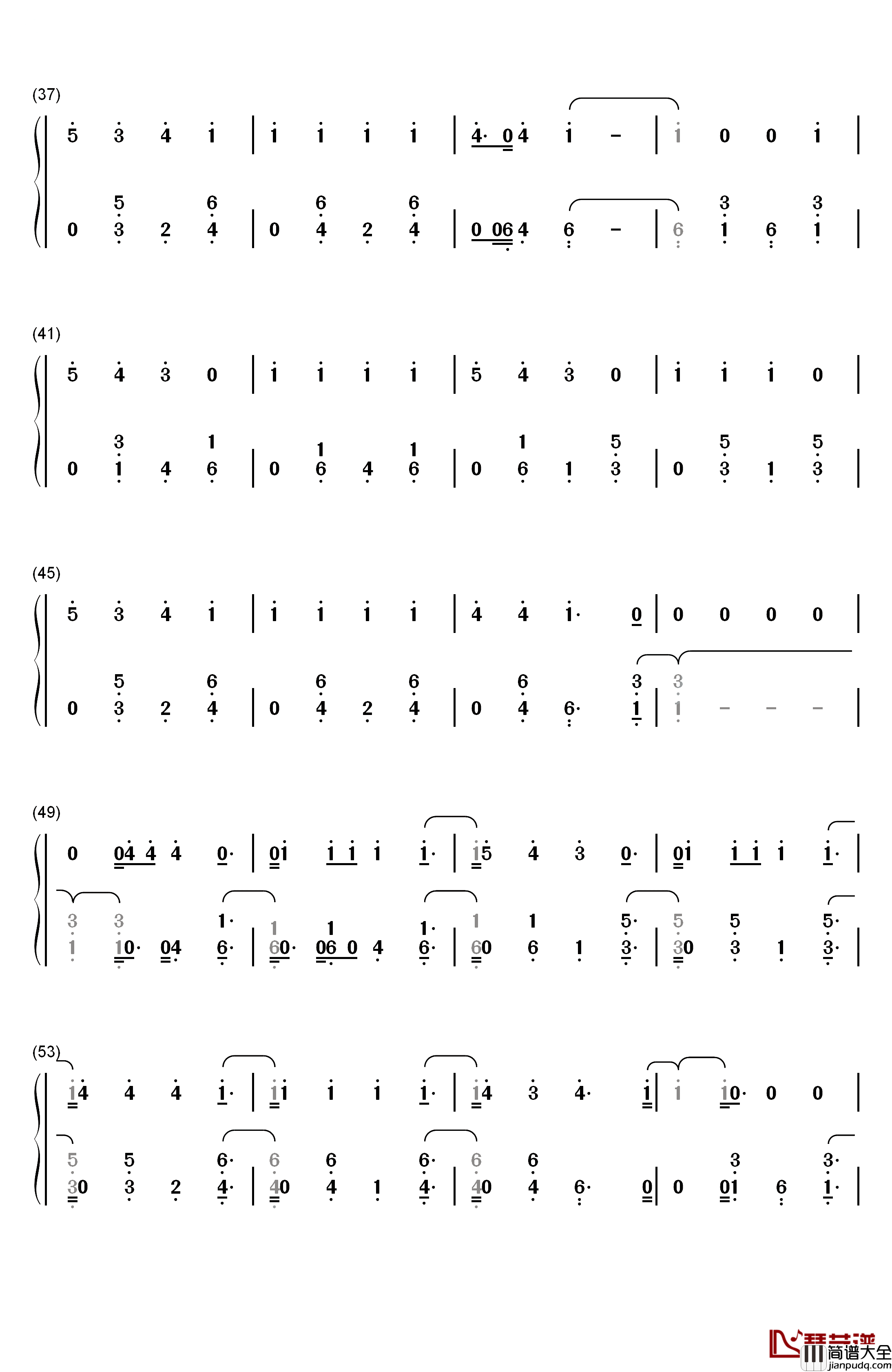 Bella钢琴简谱_数字双手_Wolfine