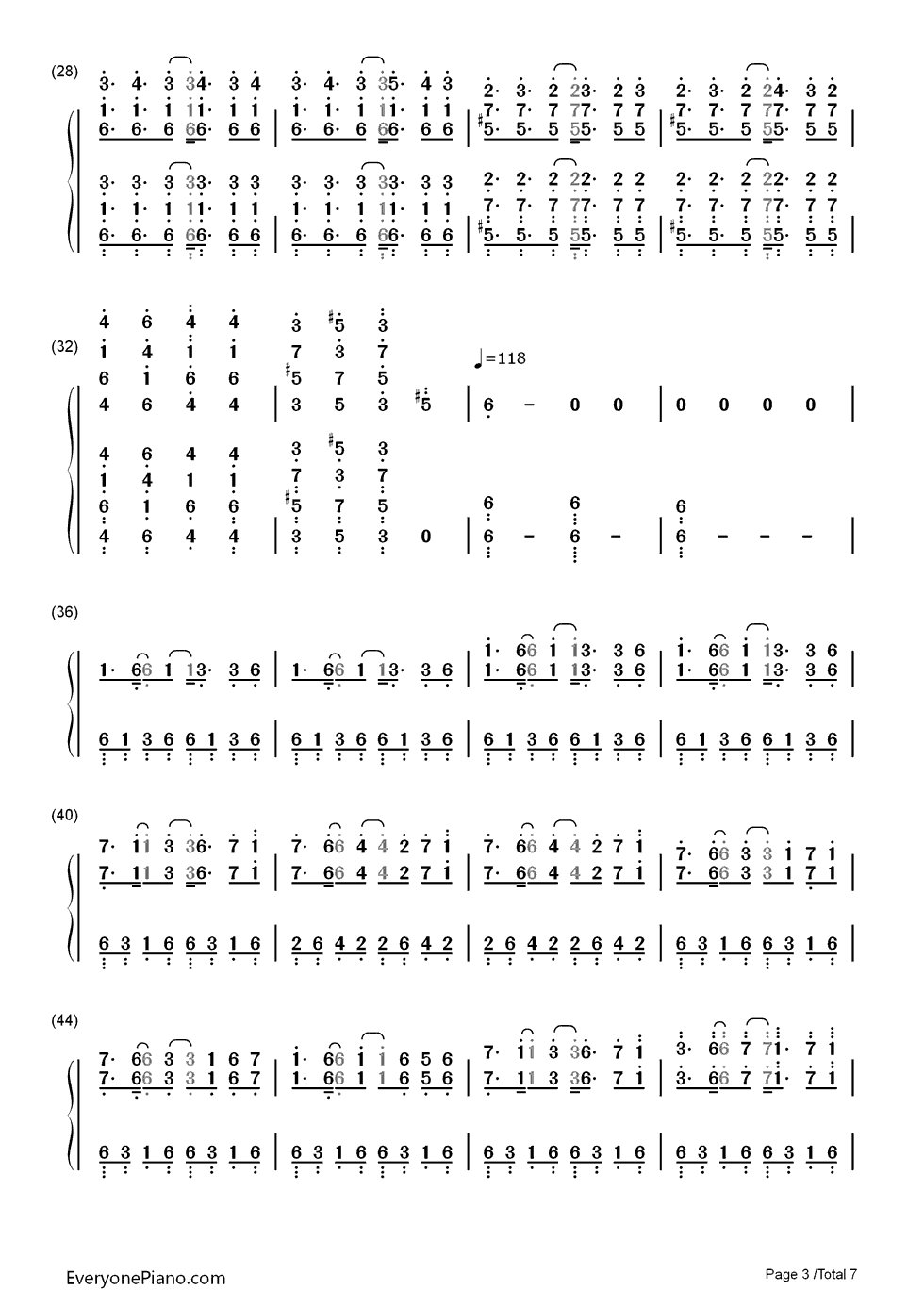 古巴钢琴简谱_数字双手_马克西姆