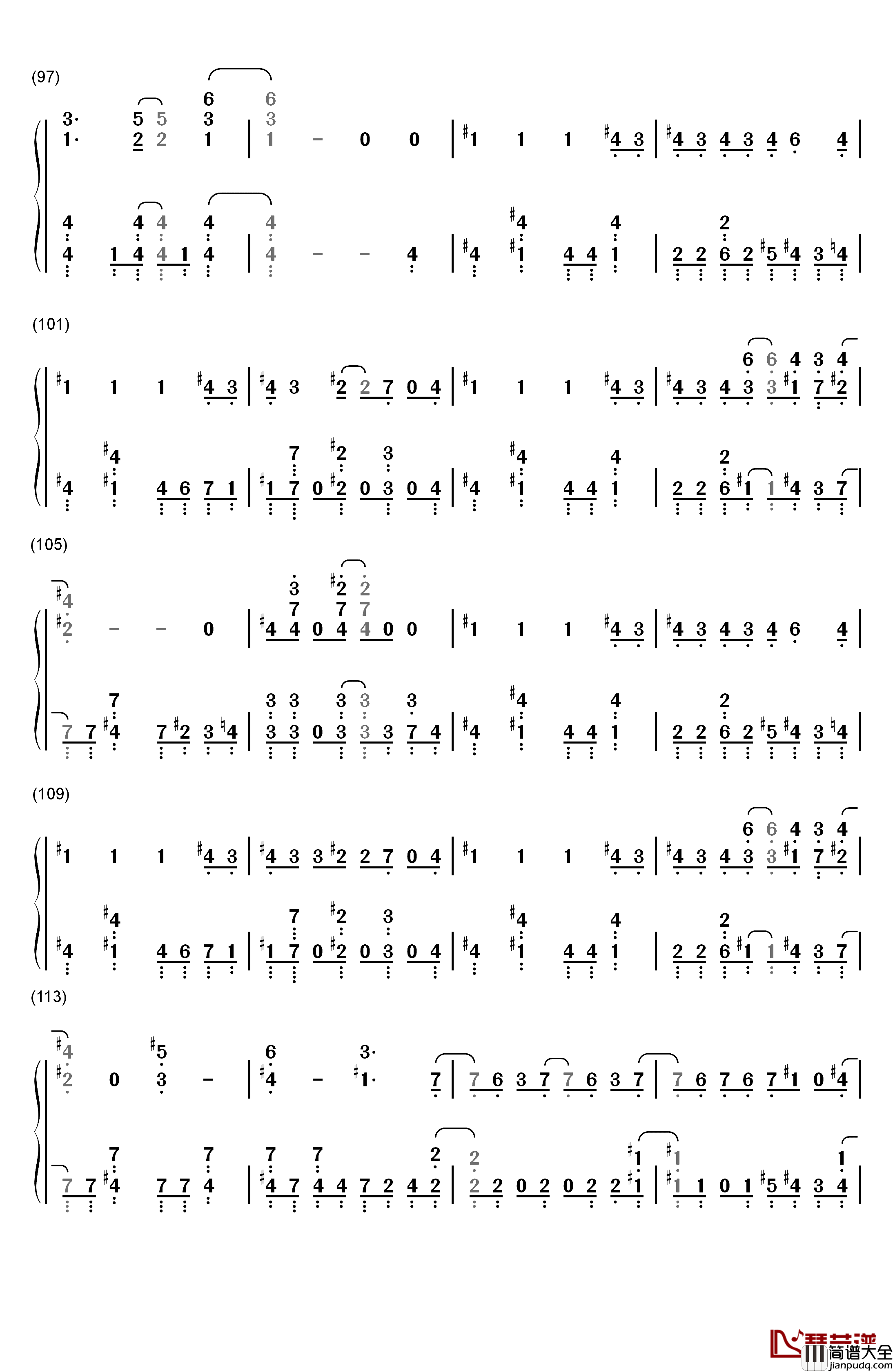 ロスタイムメモリー钢琴简谱_数字双手_IA