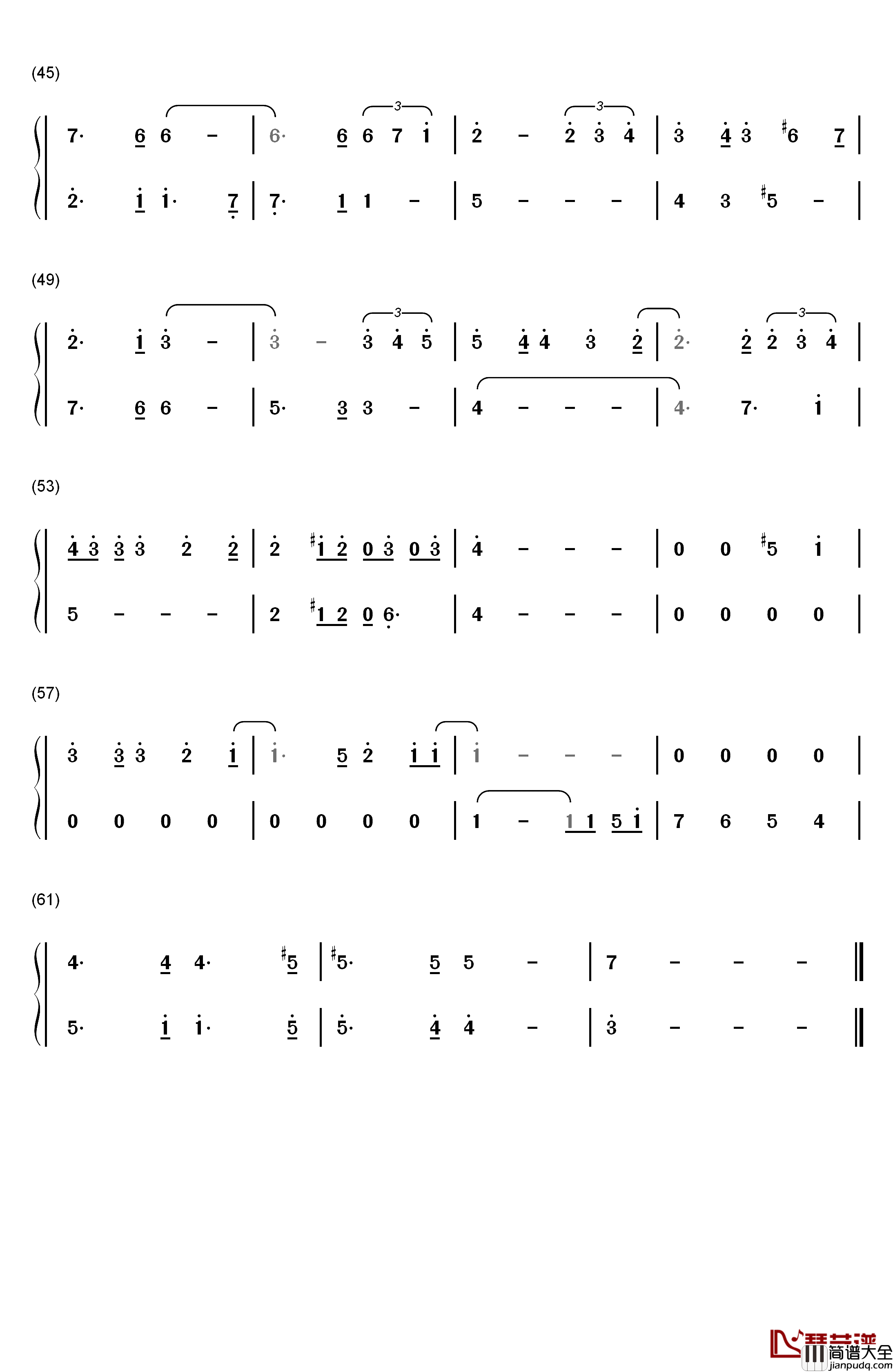 はじまりの速度钢琴简谱_数字双手_三月のパンタシア