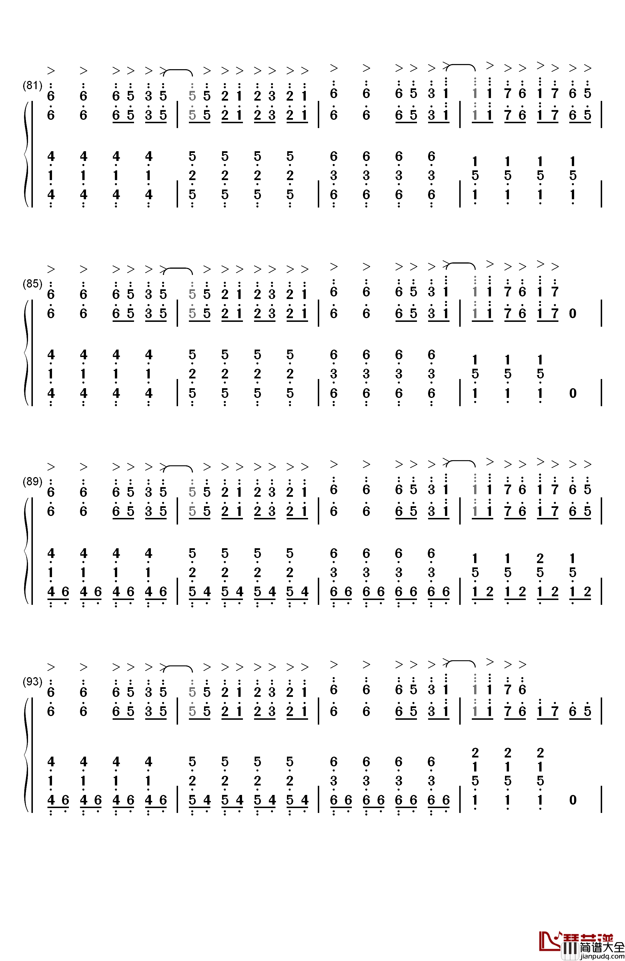 Horizon钢琴简谱_数字双手_Janji