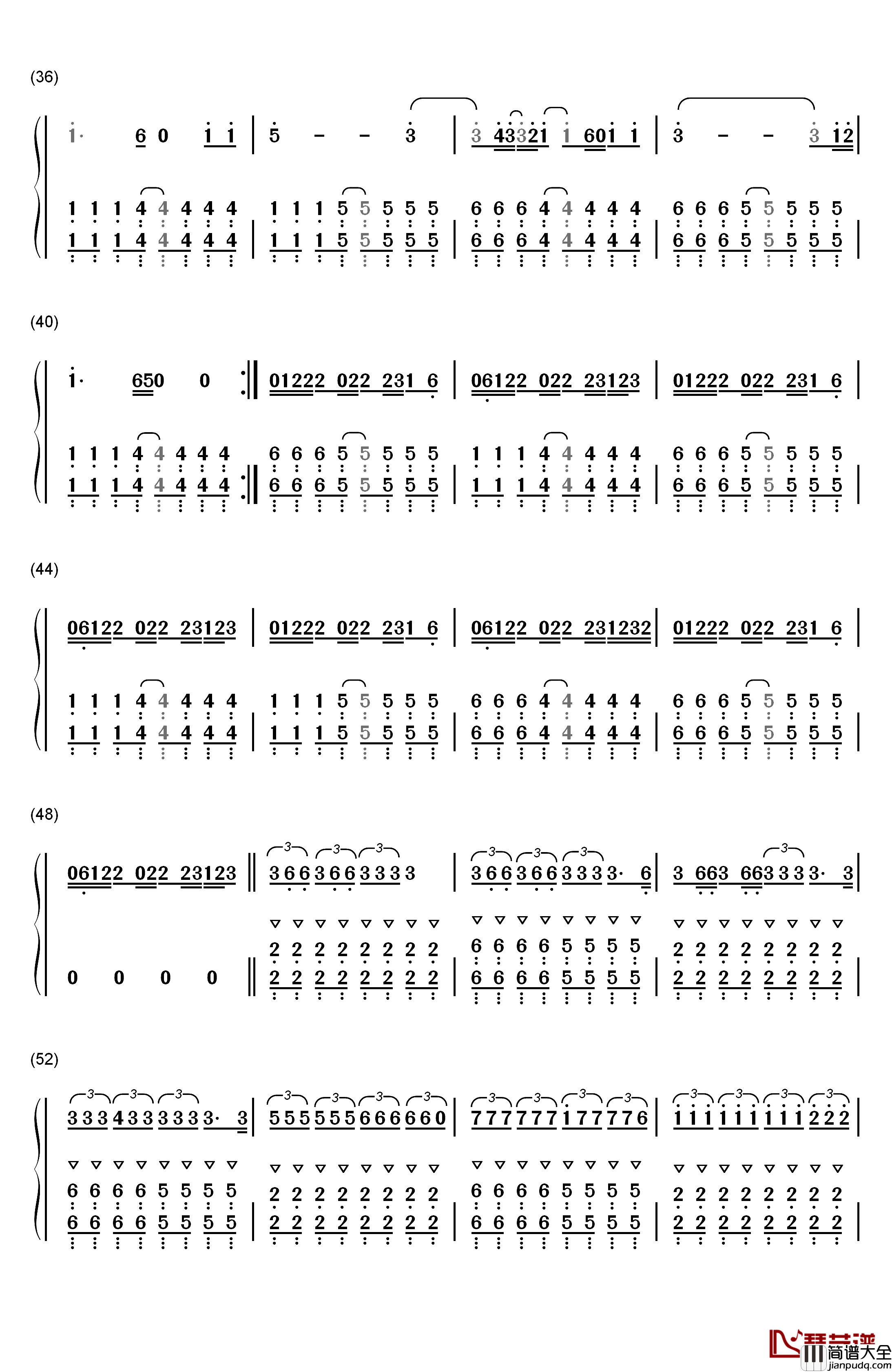 Alive钢琴简谱_数字双手_Sia