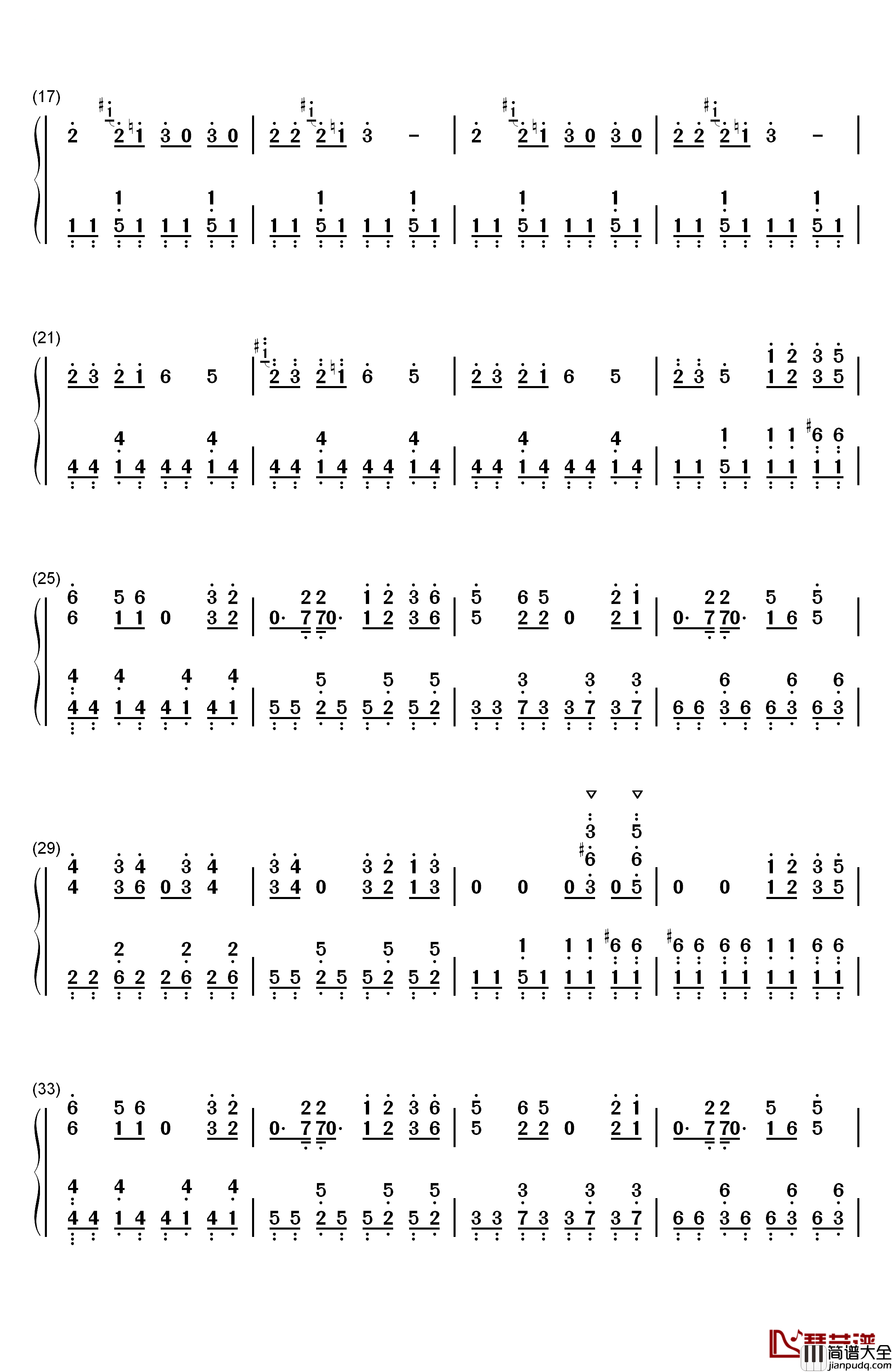 远走高飞钢琴简谱_数字双手_金志文