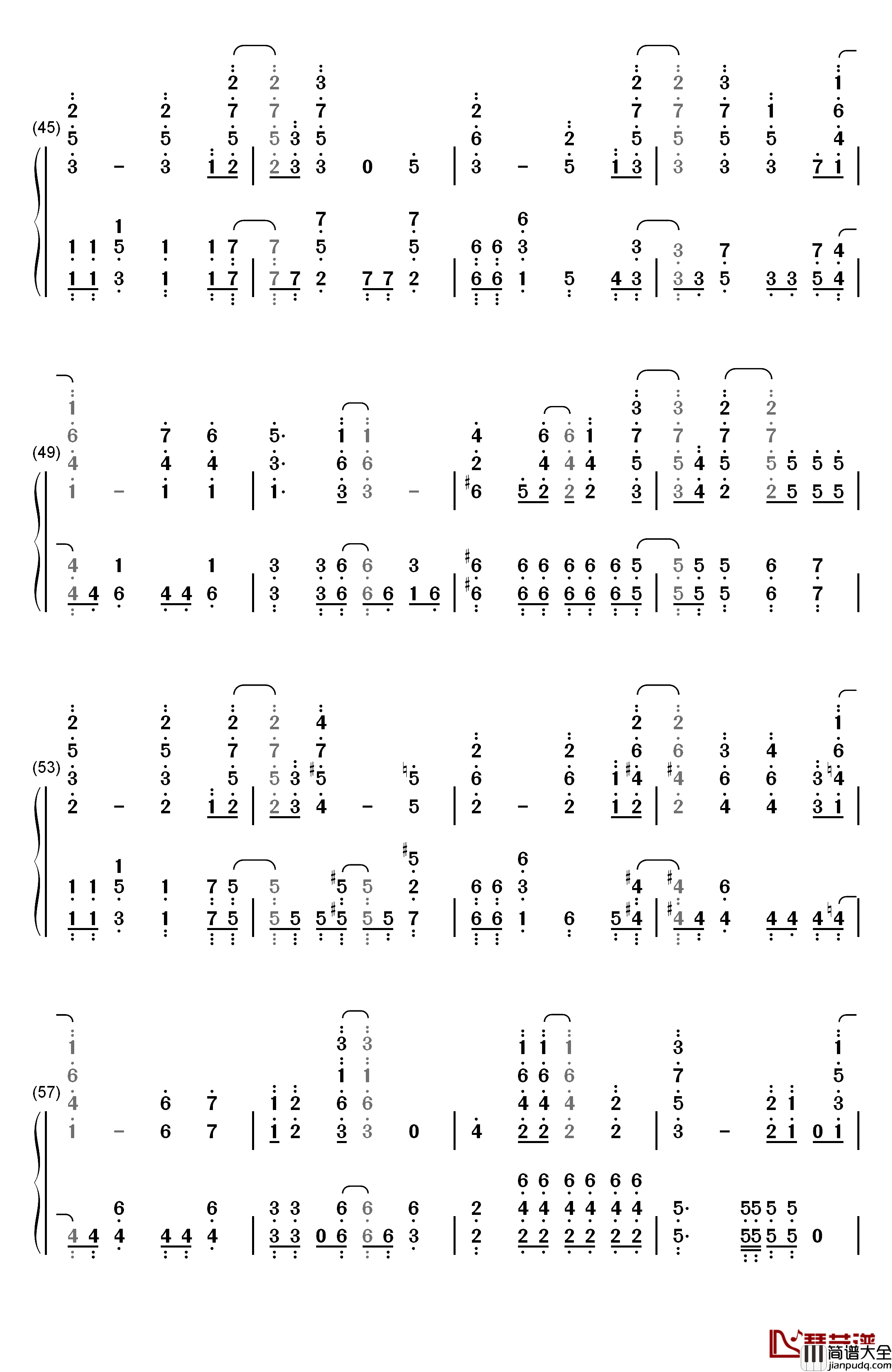 未来の僕らは知ってるよ钢琴简谱_数字双手_Aqours