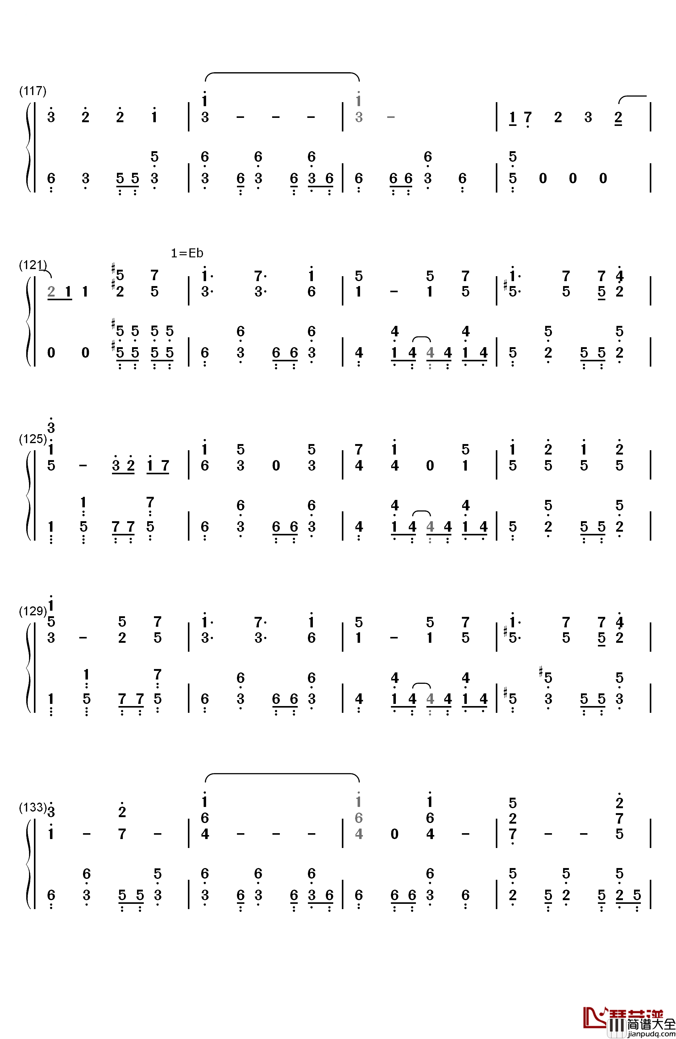 天ノ弱钢琴简谱_数字双手_GUMI