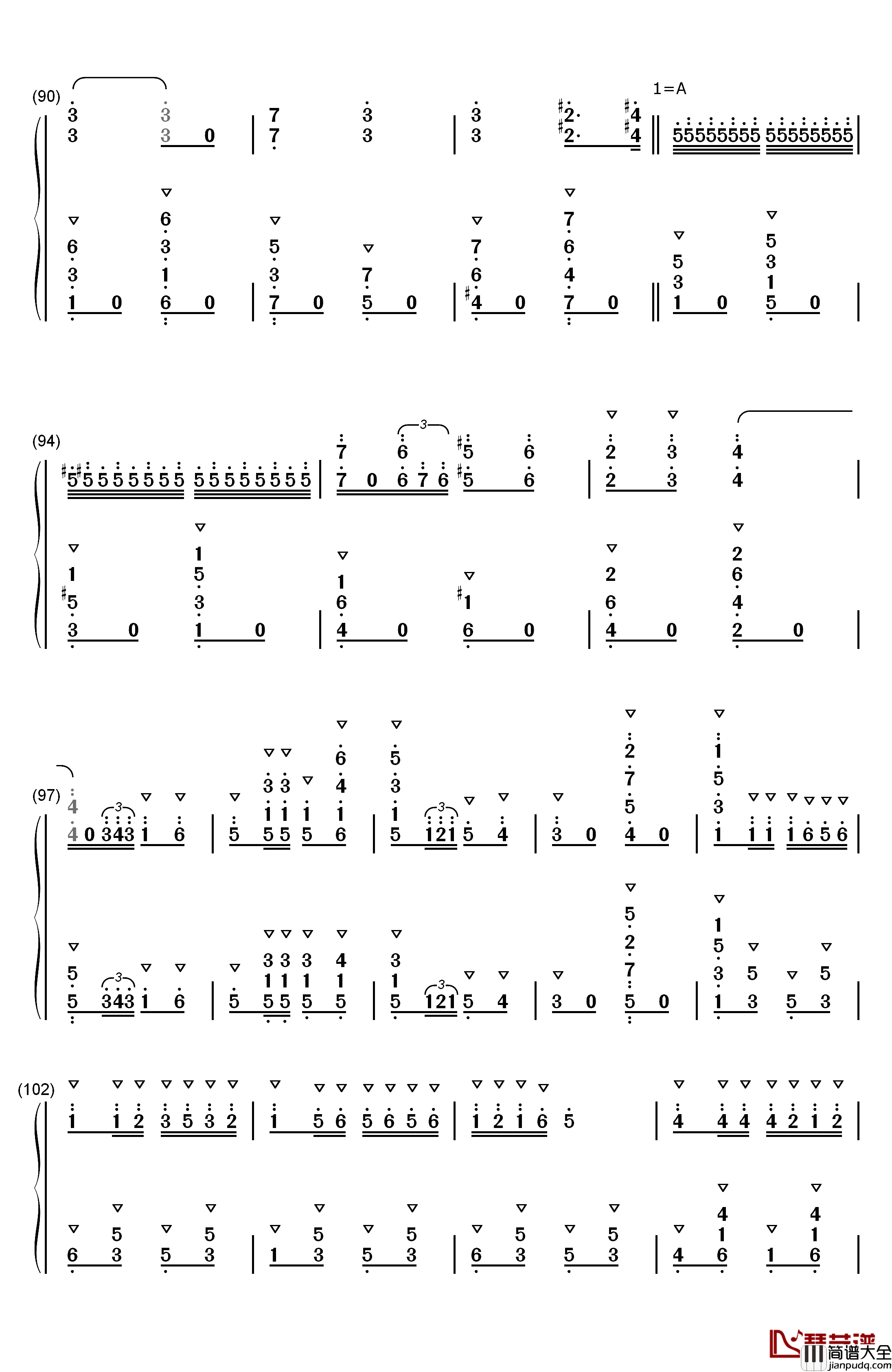 卡门序曲钢琴简谱_数字双手_比才