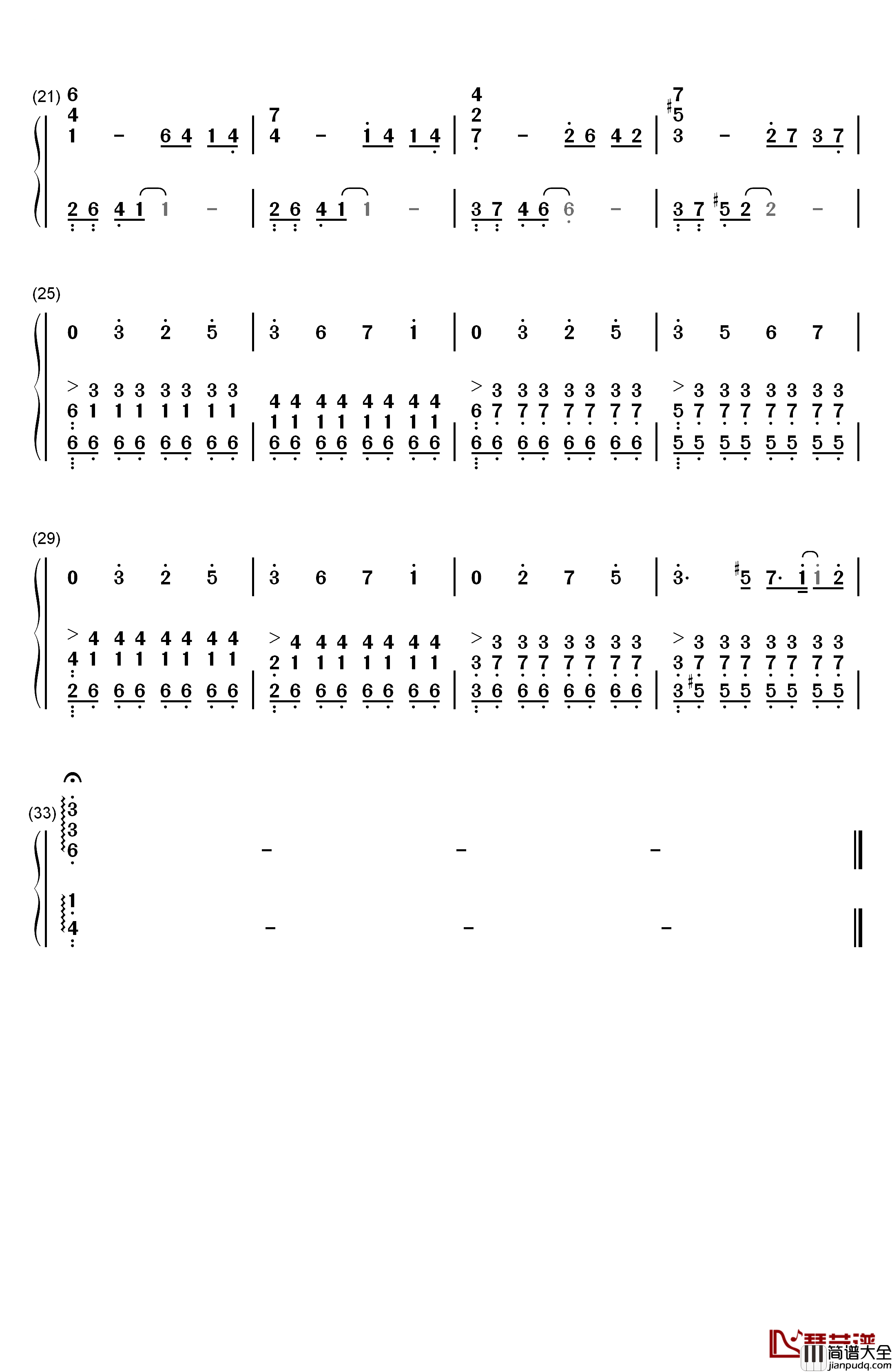 Crescent钢琴简谱_数字双手_大森俊之