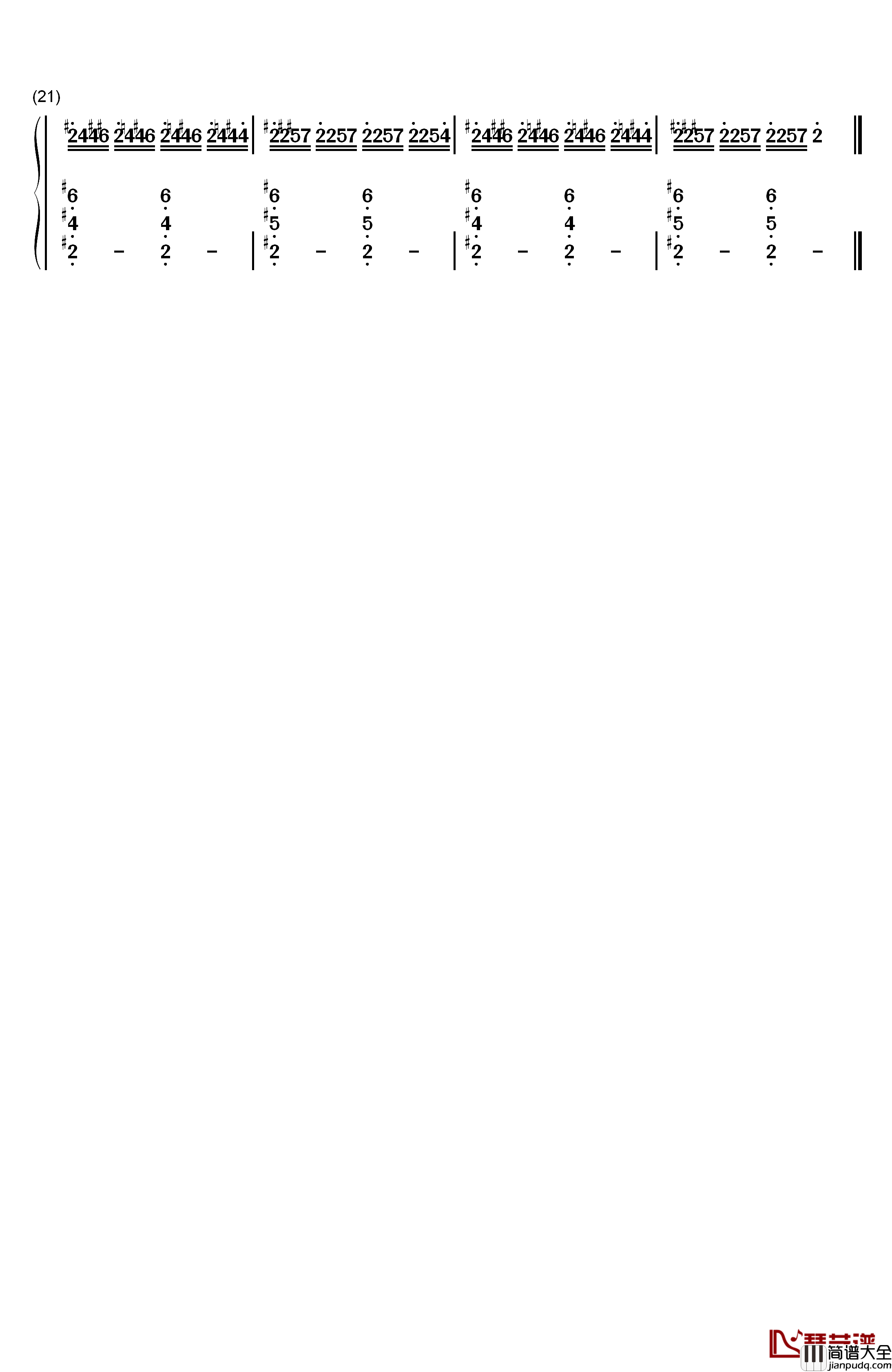 布拉格广场钢琴简谱_数字双手_蔡依林_周杰伦