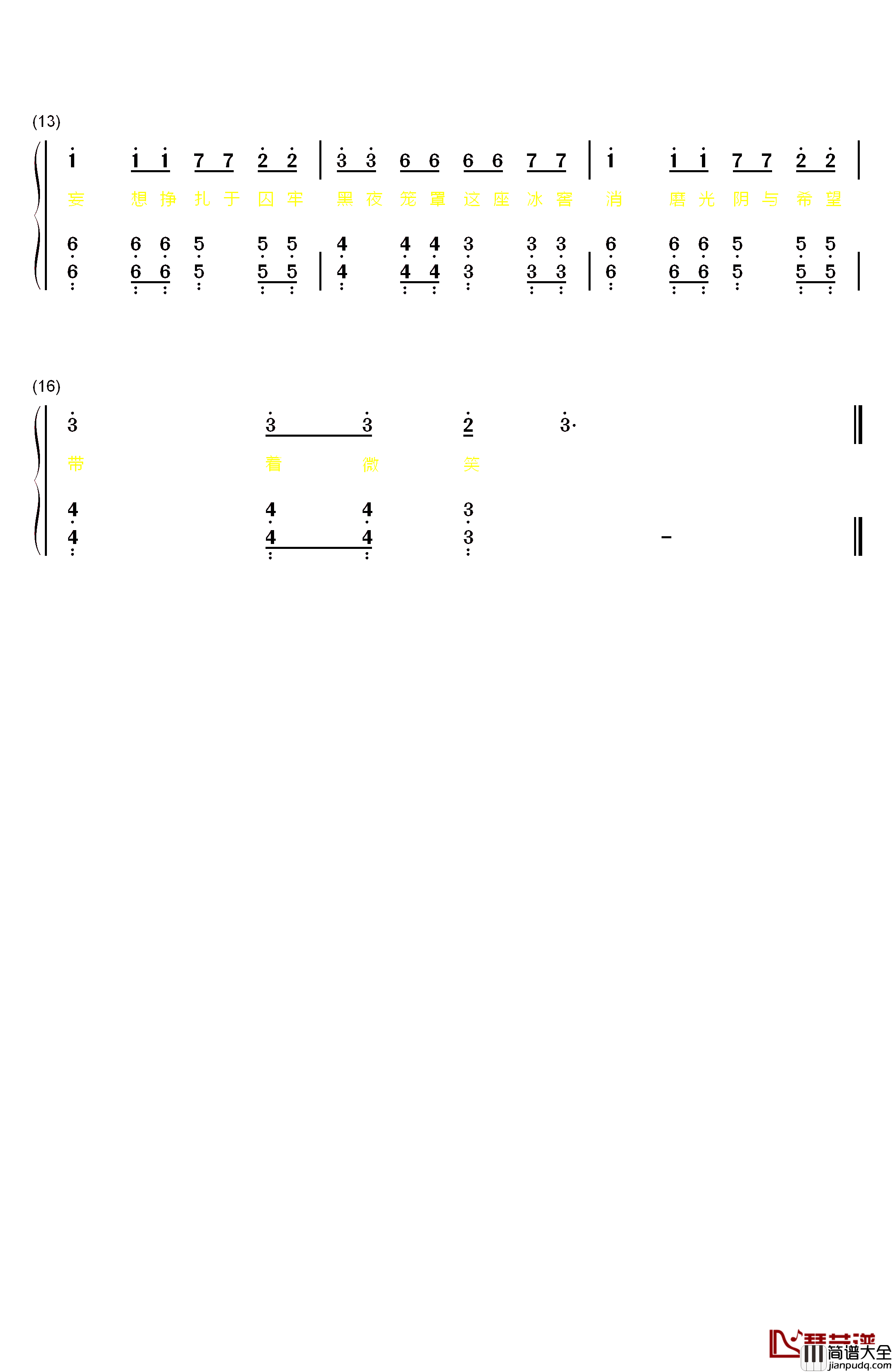 安娜的橱窗钢琴简谱_数字双手_封茗囧菌