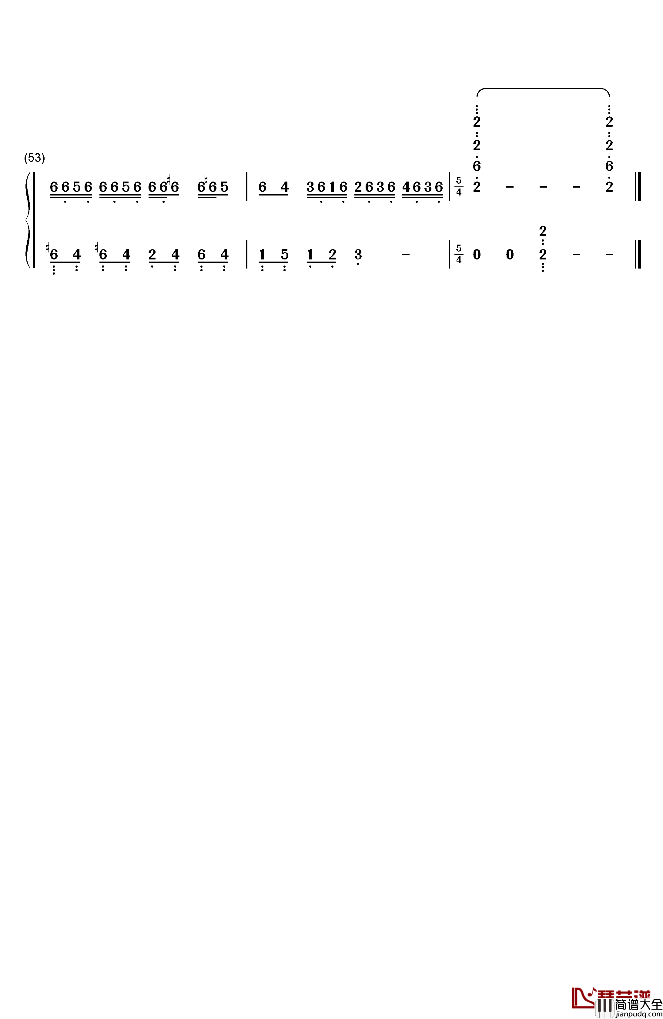 Pianoforte钢琴简谱_数字双手_泽野弘之