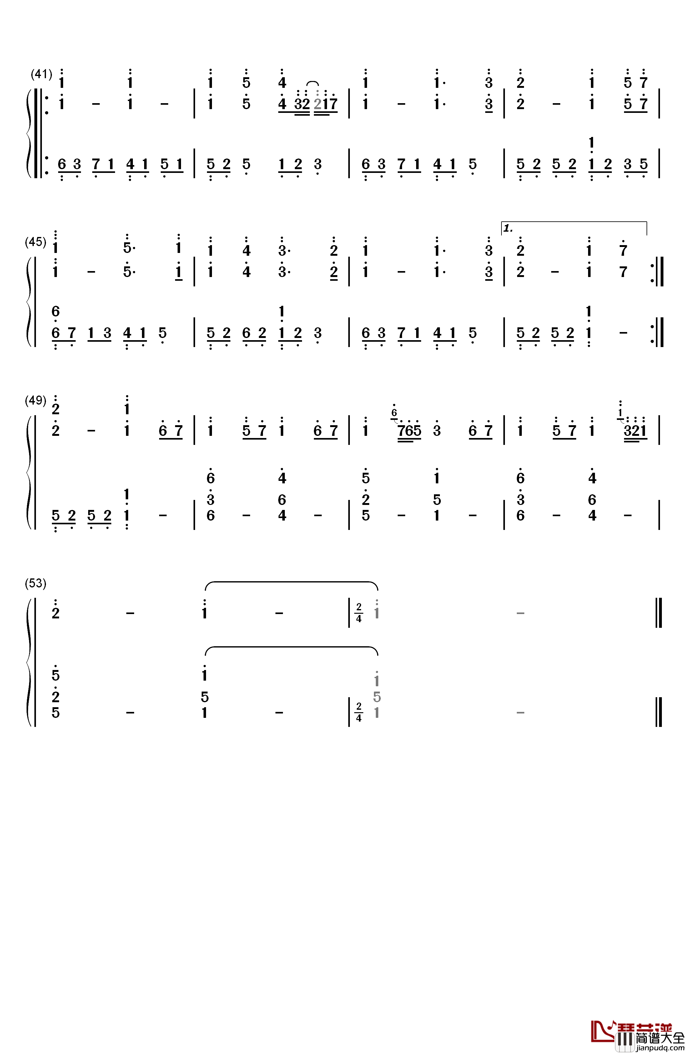 Somewhere钢琴简谱_数字双手_July