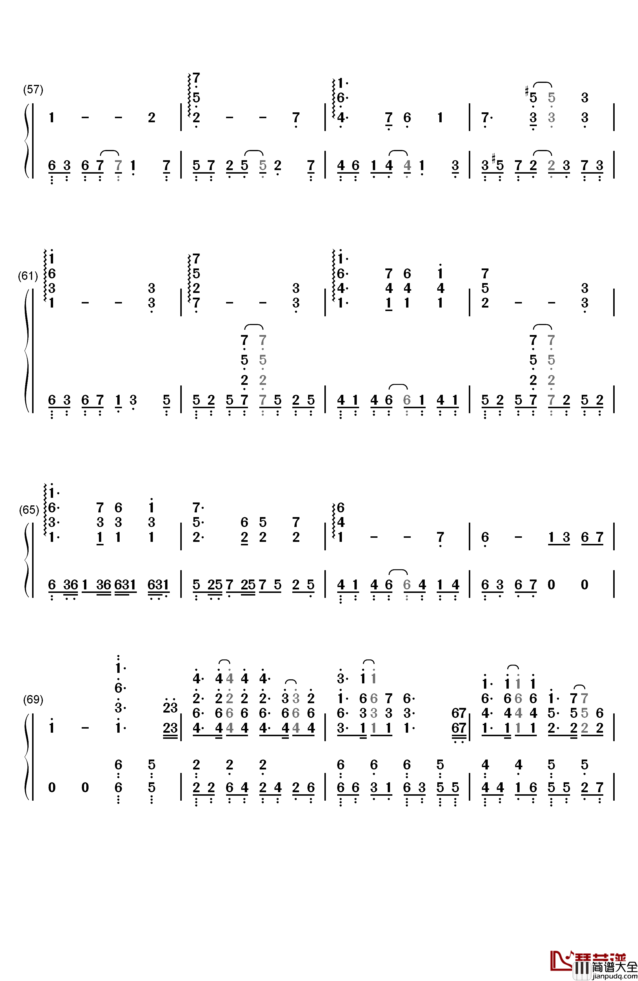 葬歌钢琴简谱_数字双手_洛天依_言和