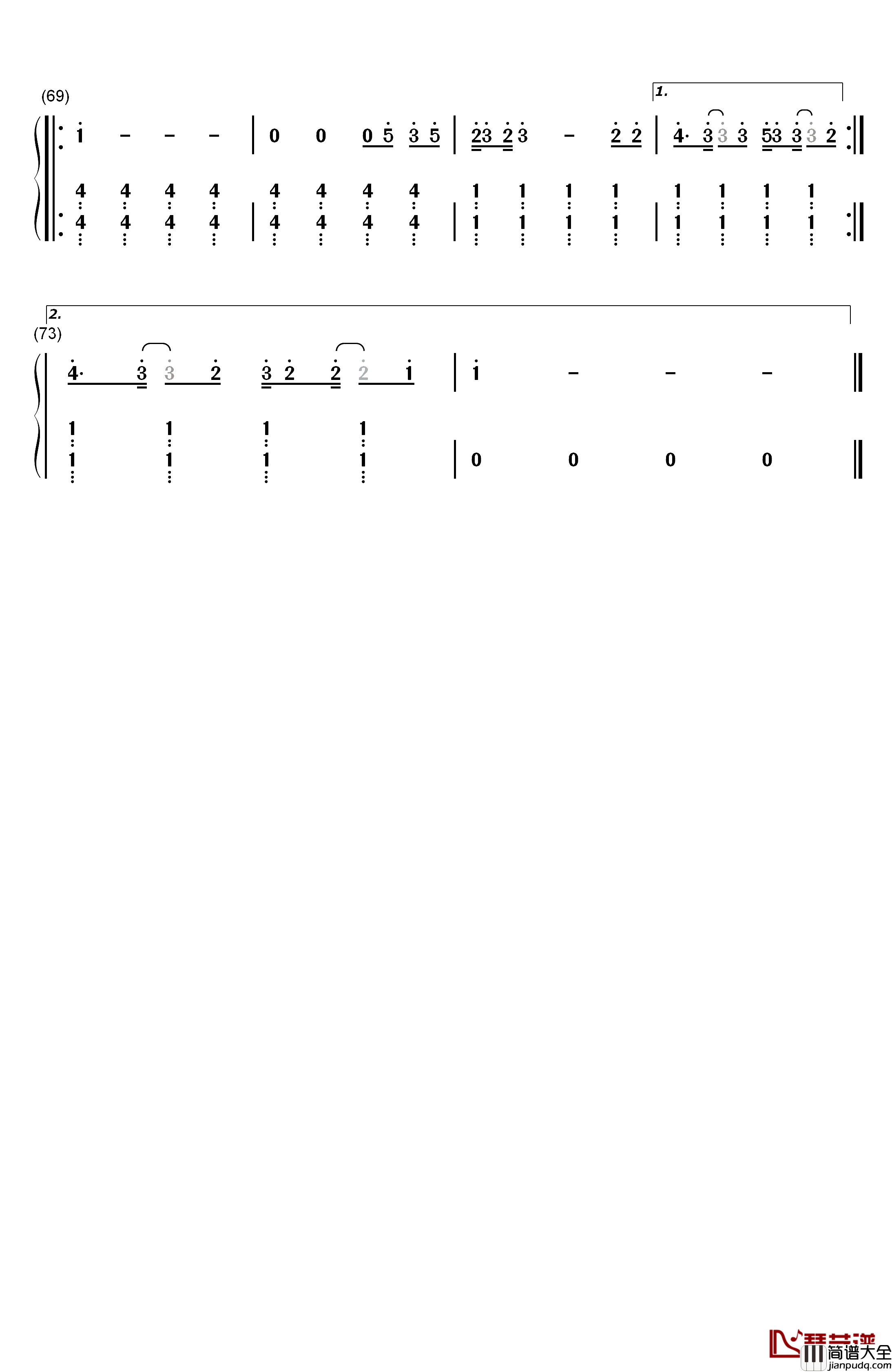 Finally_Free钢琴简谱_数字双手_Niall_Horan