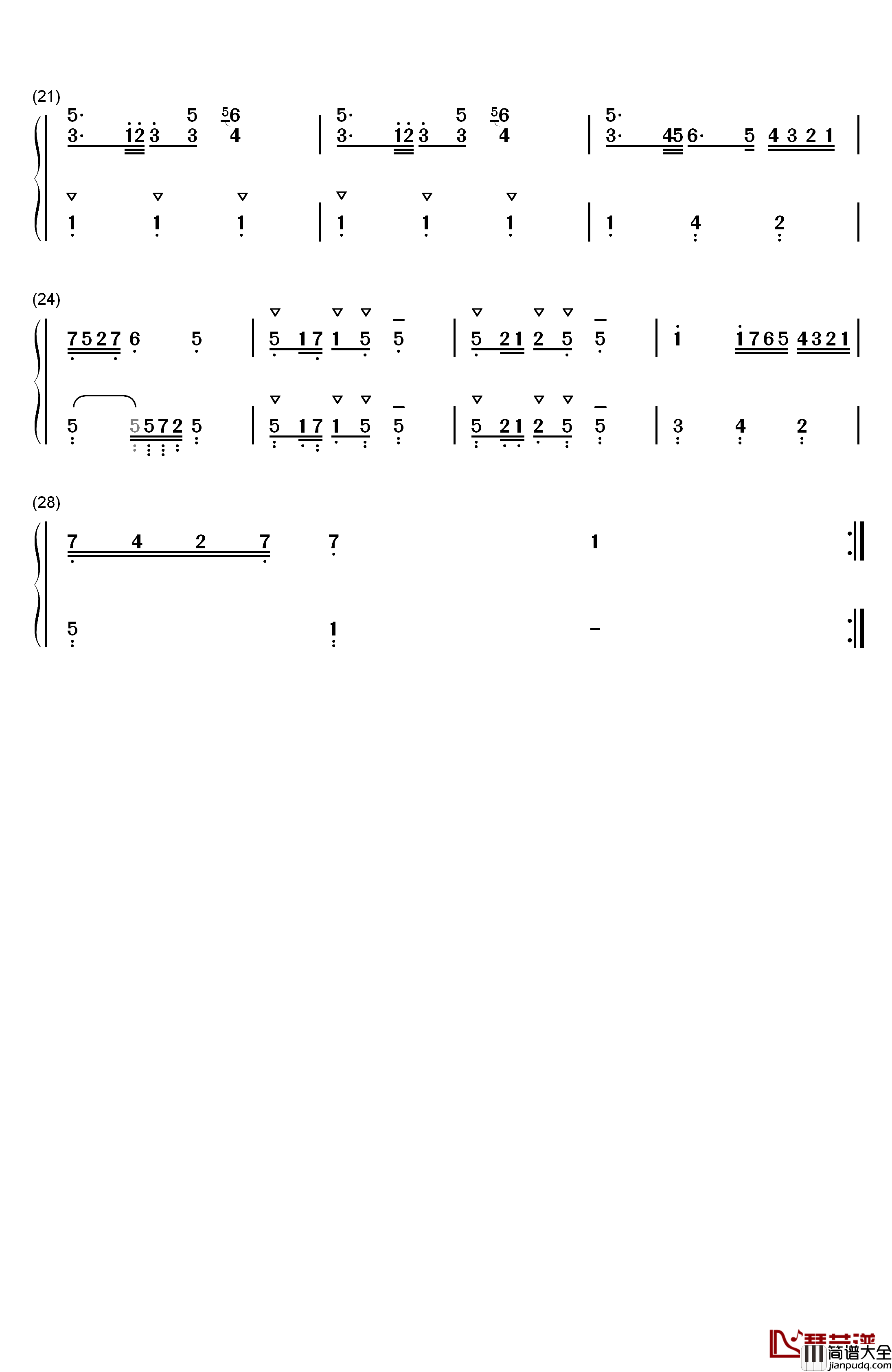 波罗涅兹舞曲_19钢琴简谱_数字双手_巴赫