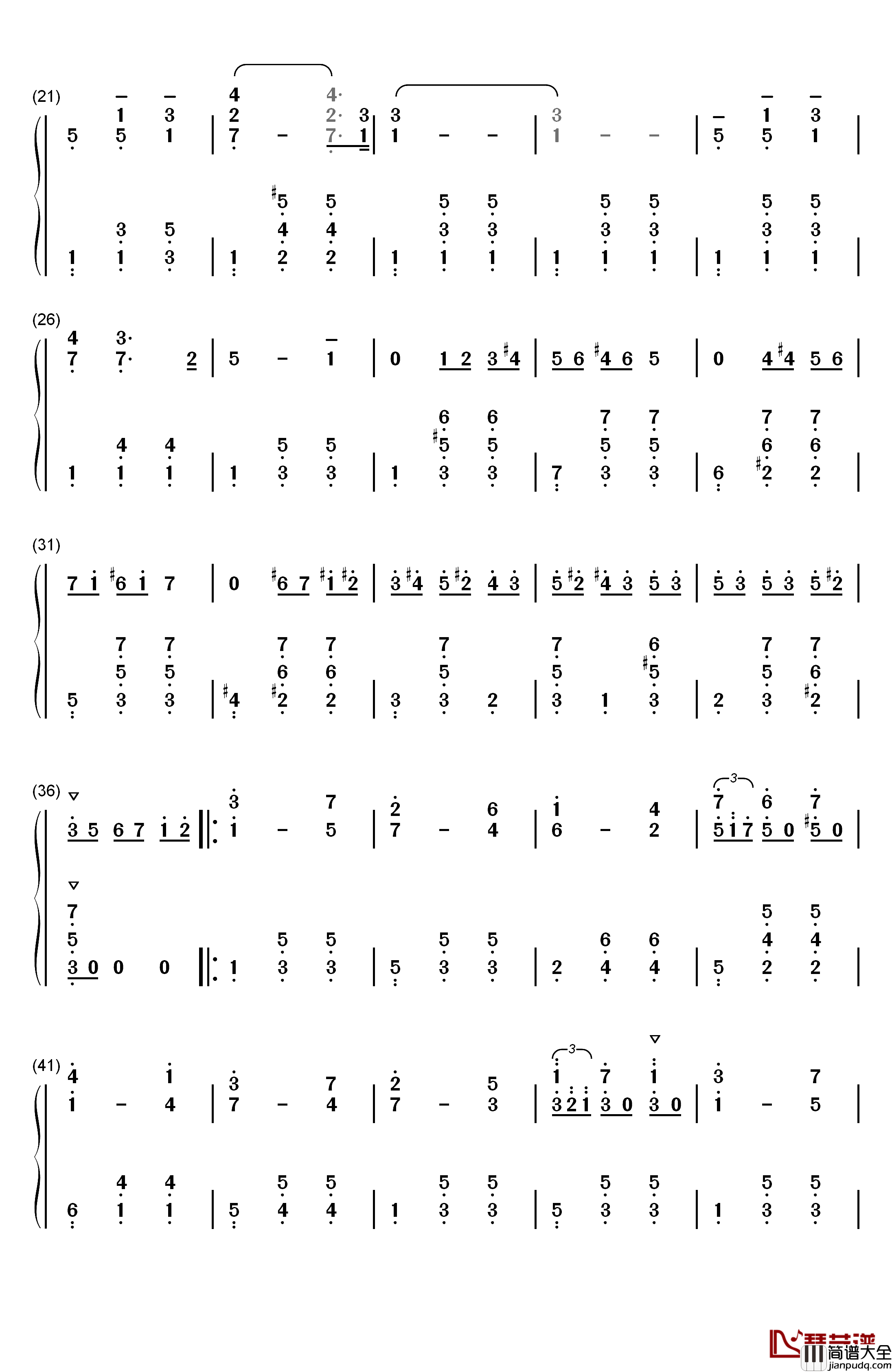 Waltz_of_the_Flowers钢琴简谱_数字双手_柴可夫斯基