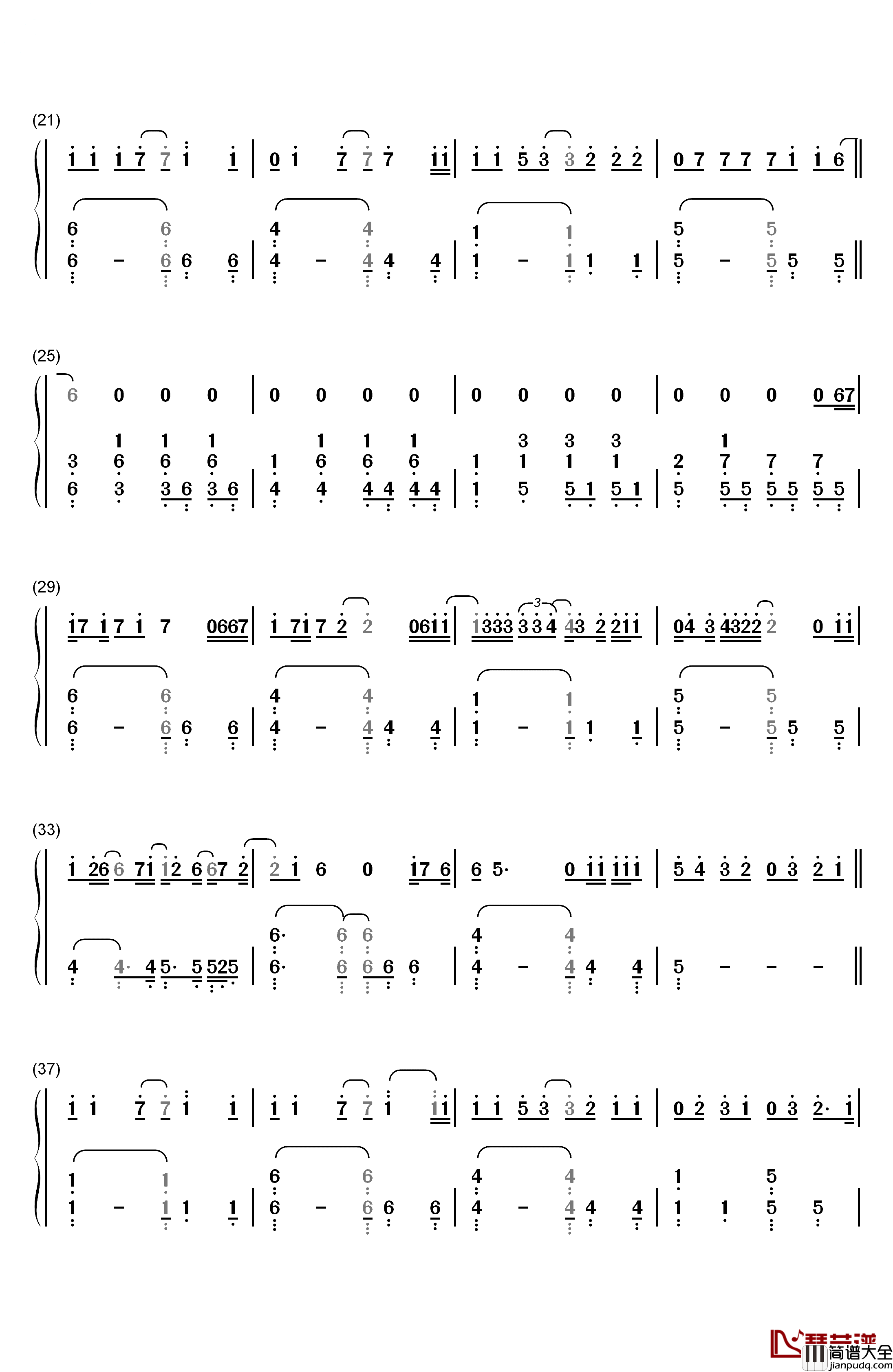 Perfect钢琴简谱_数字双手_Hedley