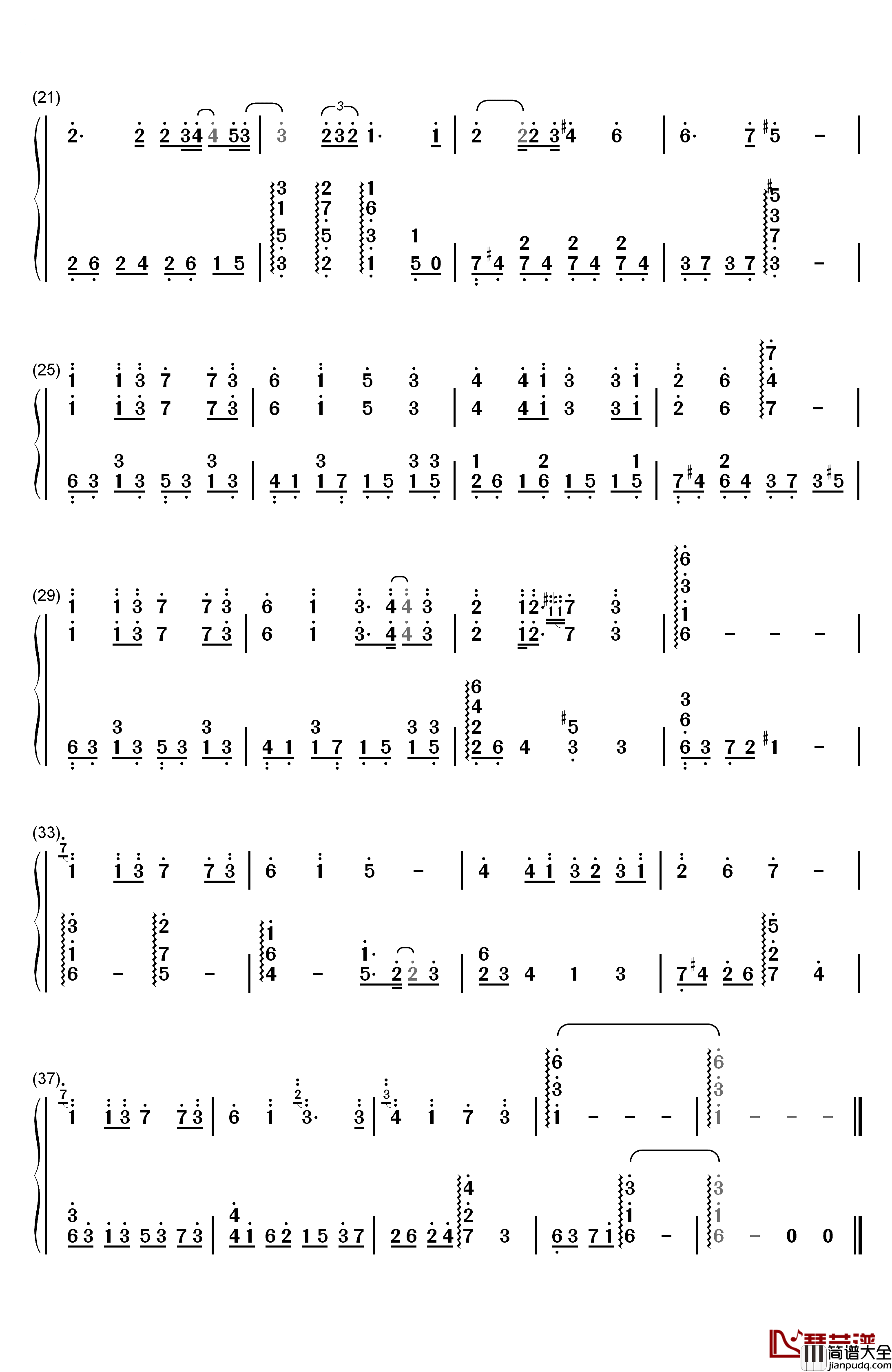 Karma钢琴简谱_数字双手_阿保刚