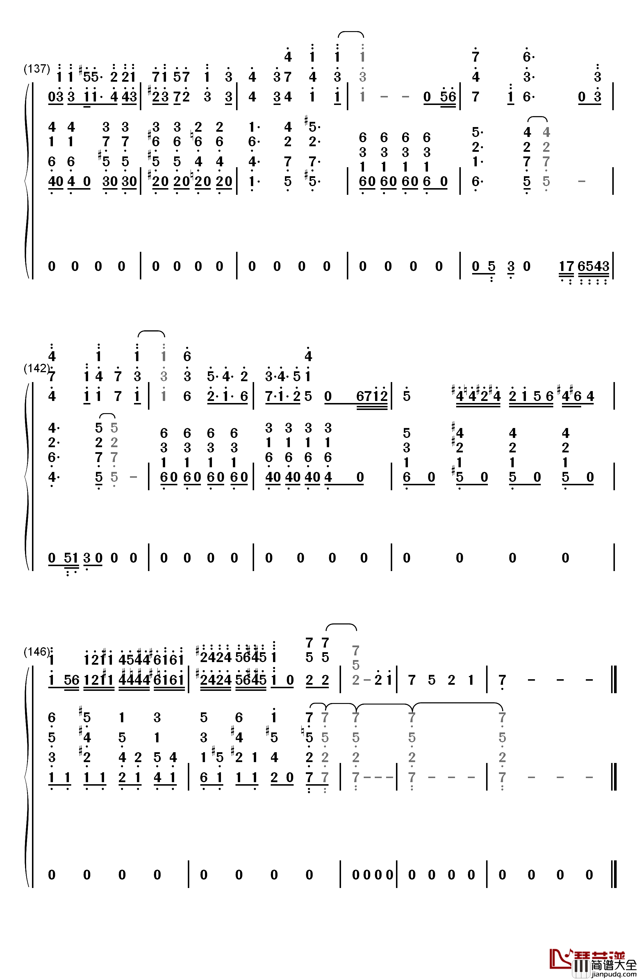 星を辿れば钢琴简谱_数字双手_大原ゆい子