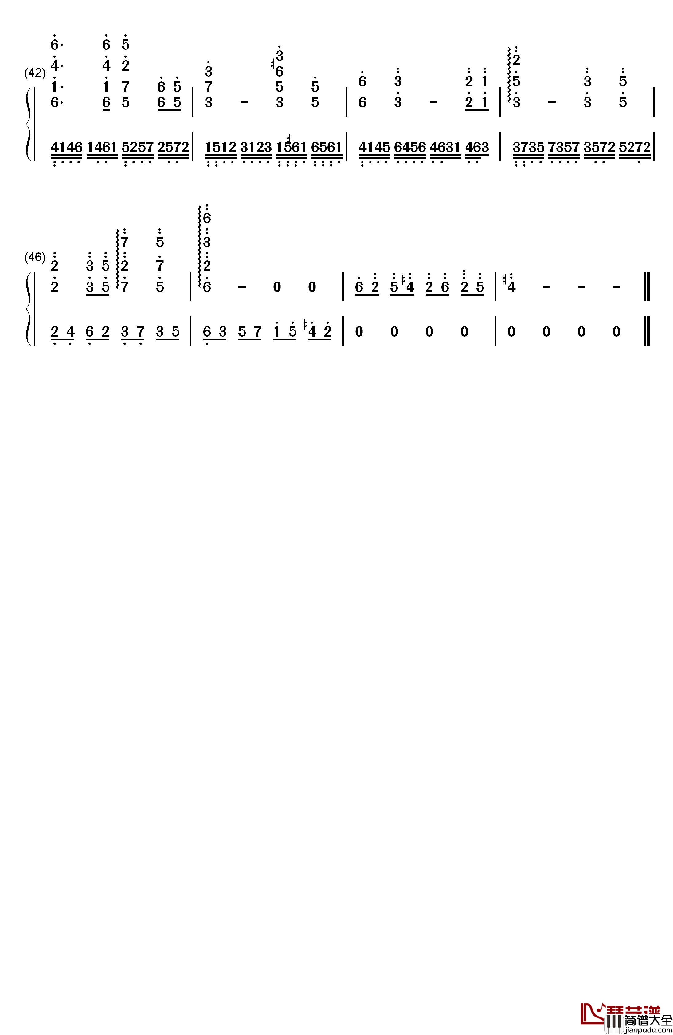 唐门唐家堡钢琴简谱_数字双手_西山居