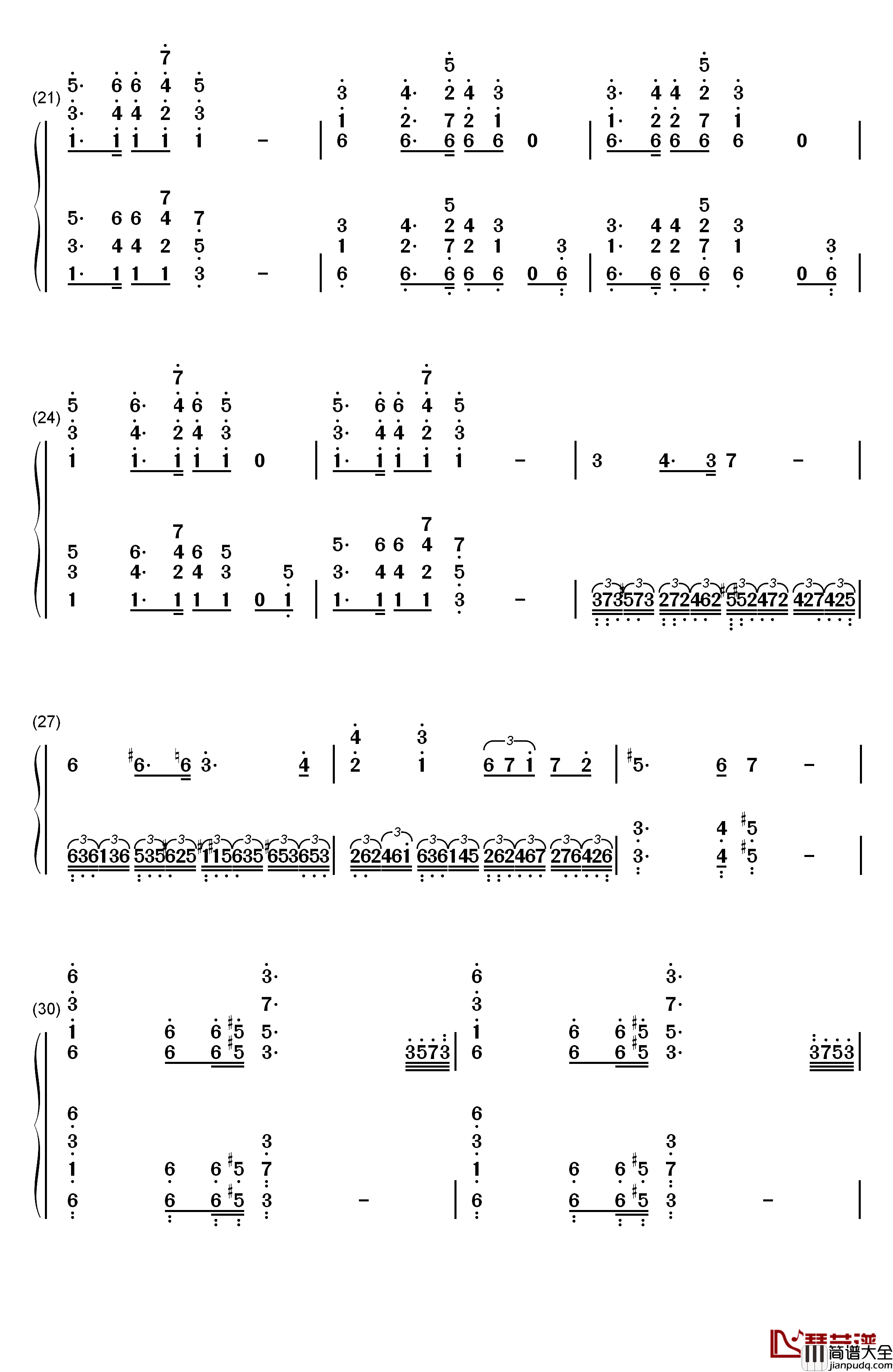 葛里格钢琴协奏曲钢琴简谱_数字双手_马克西姆