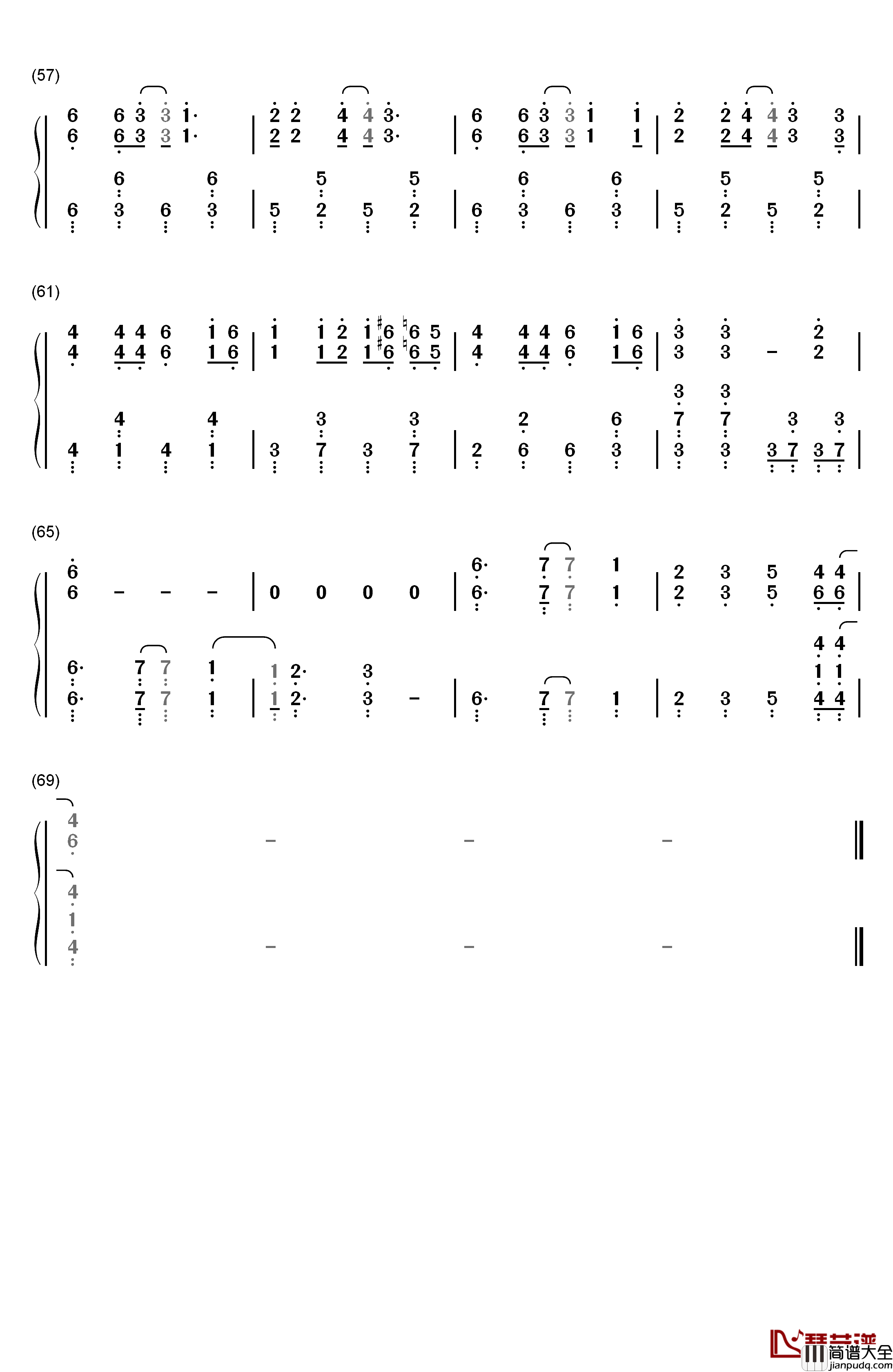 The_Day钢琴简谱_数字双手_色情涂鸦