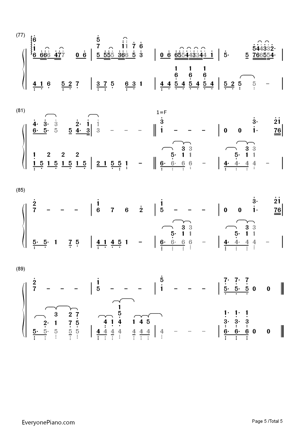 秋之回忆钢琴简谱_数字双手_秋之回忆